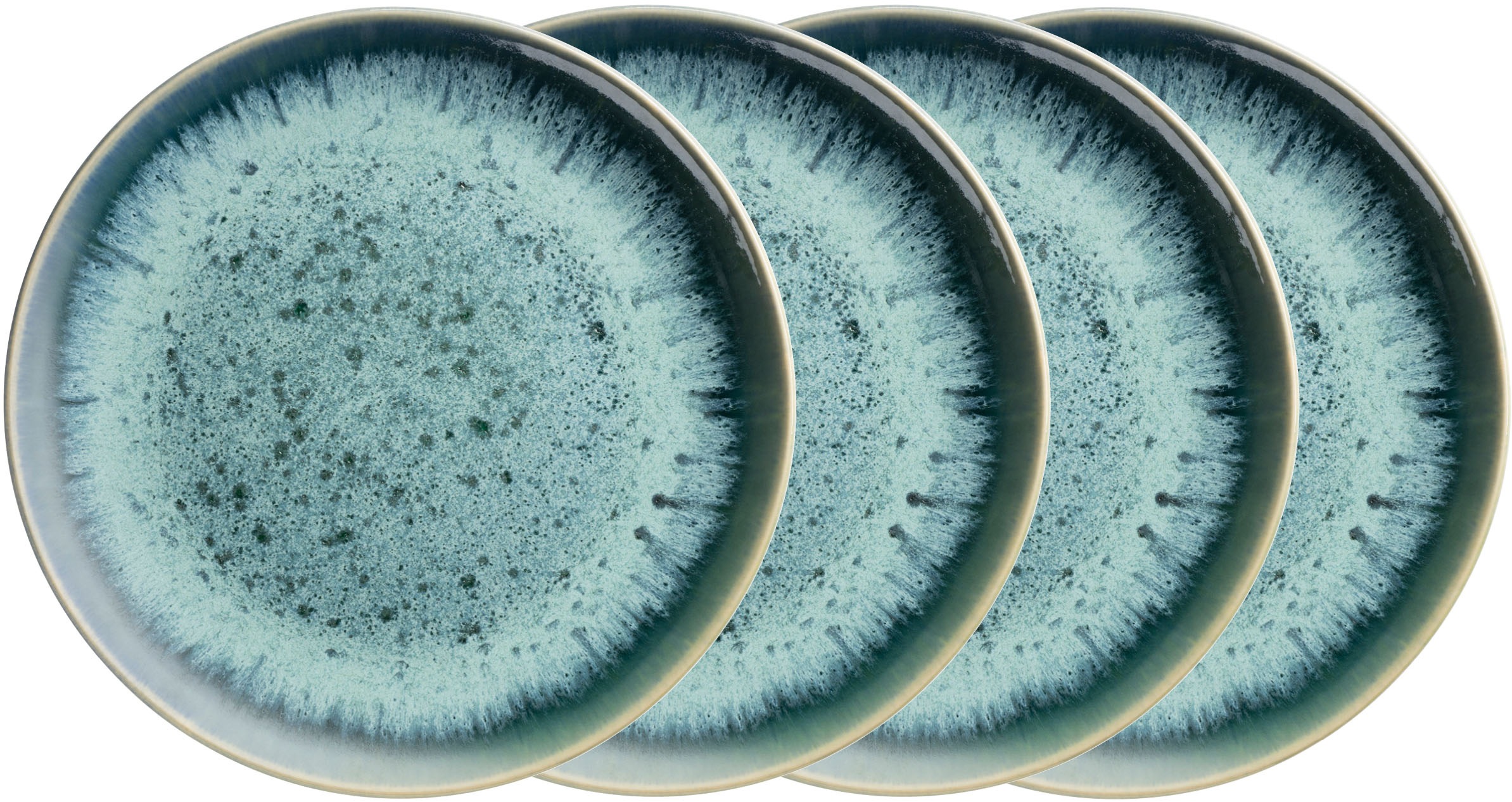 Dessertteller MÄSER "Carellia", blau, türkis, Ø:23cm, Steinzeug, Speiseteller, Teller Set