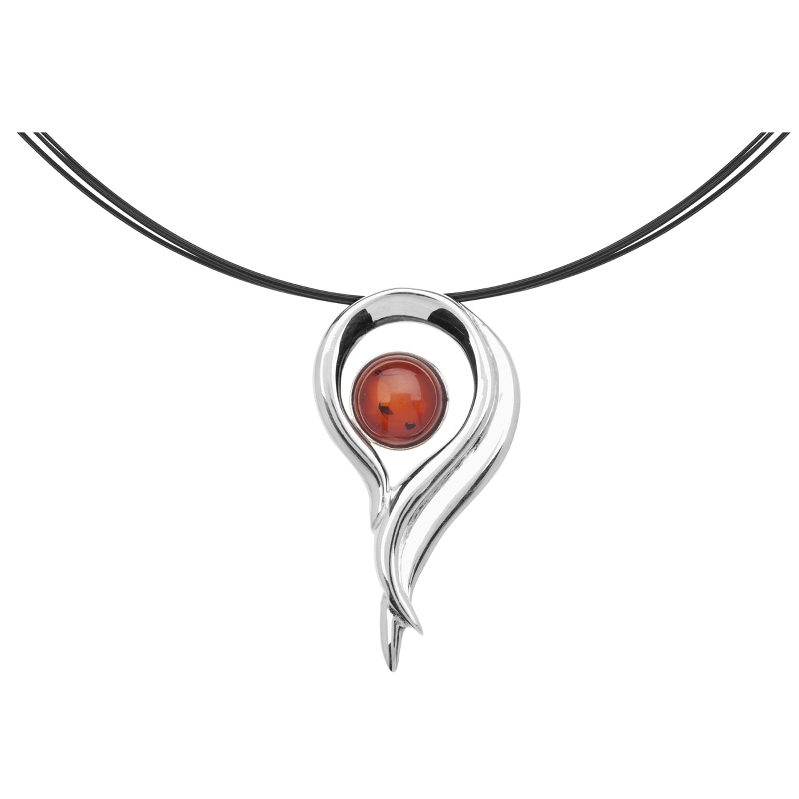 Kette mit Anhänger OSTSEE-SCHMUCK "- Vada - Silber 925/000 - Bernstein" Gr. 42, silber (silber 925, silberfarben, weiß), Halsketten, Damen, Silber 925 (Sterlingsilber)