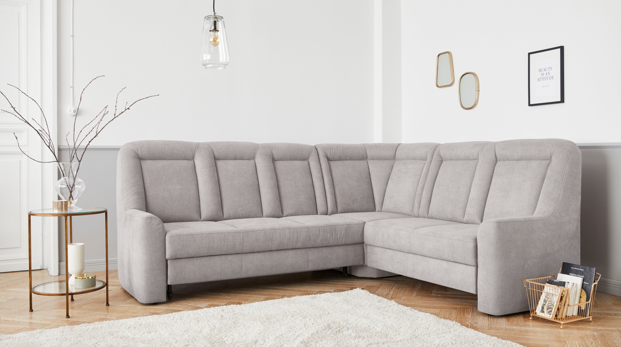 sit&more Ecksofa »Melissa L-Form«, klassisches Polsterprogramm, wahlweise Bettfunktion und Schubkasten