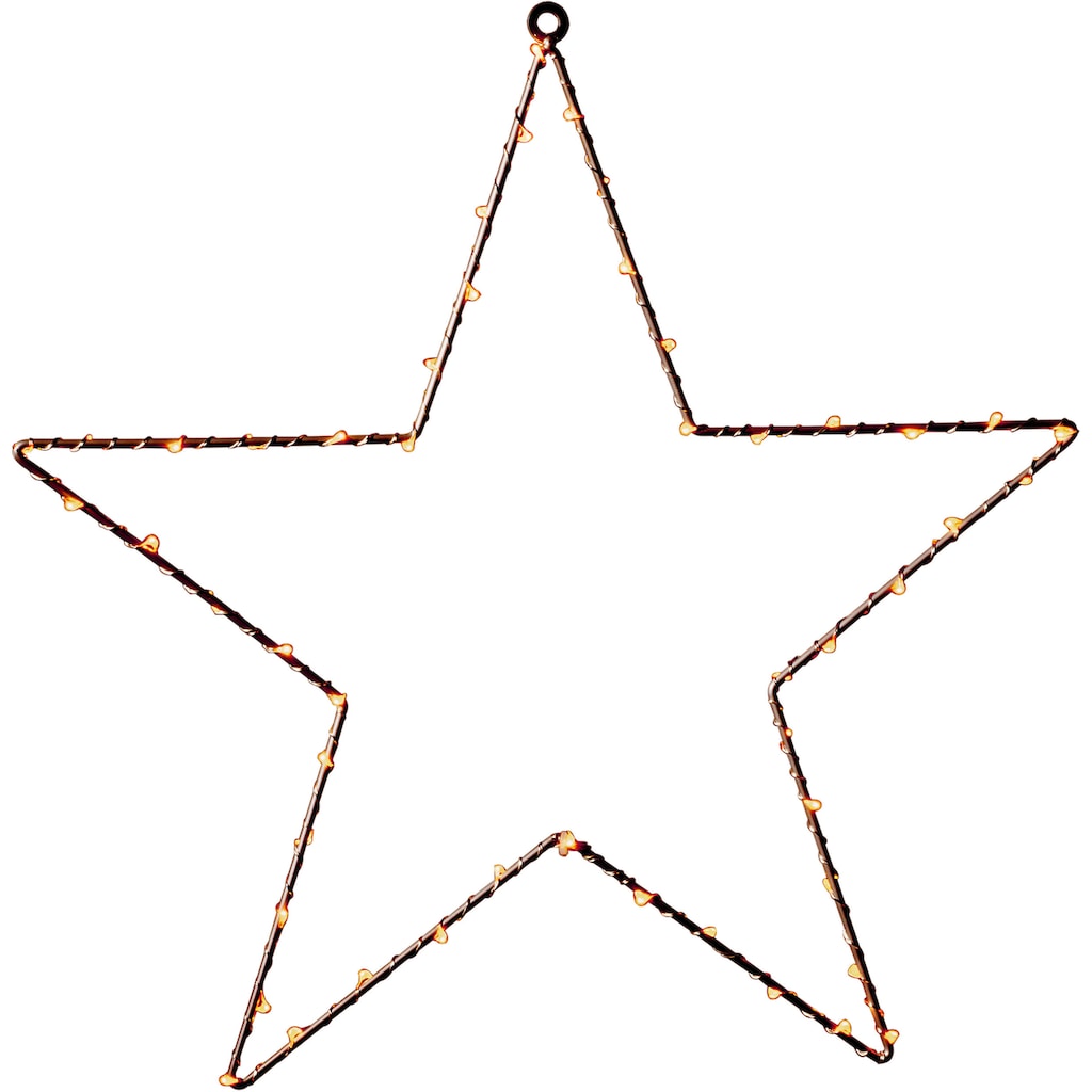 KONSTSMIDE LED Stern »LED Metallstern, mit 6h Timer«, kupferfarben lackiert, 5 Zacken, 50 bernsteinfarbene Dioden