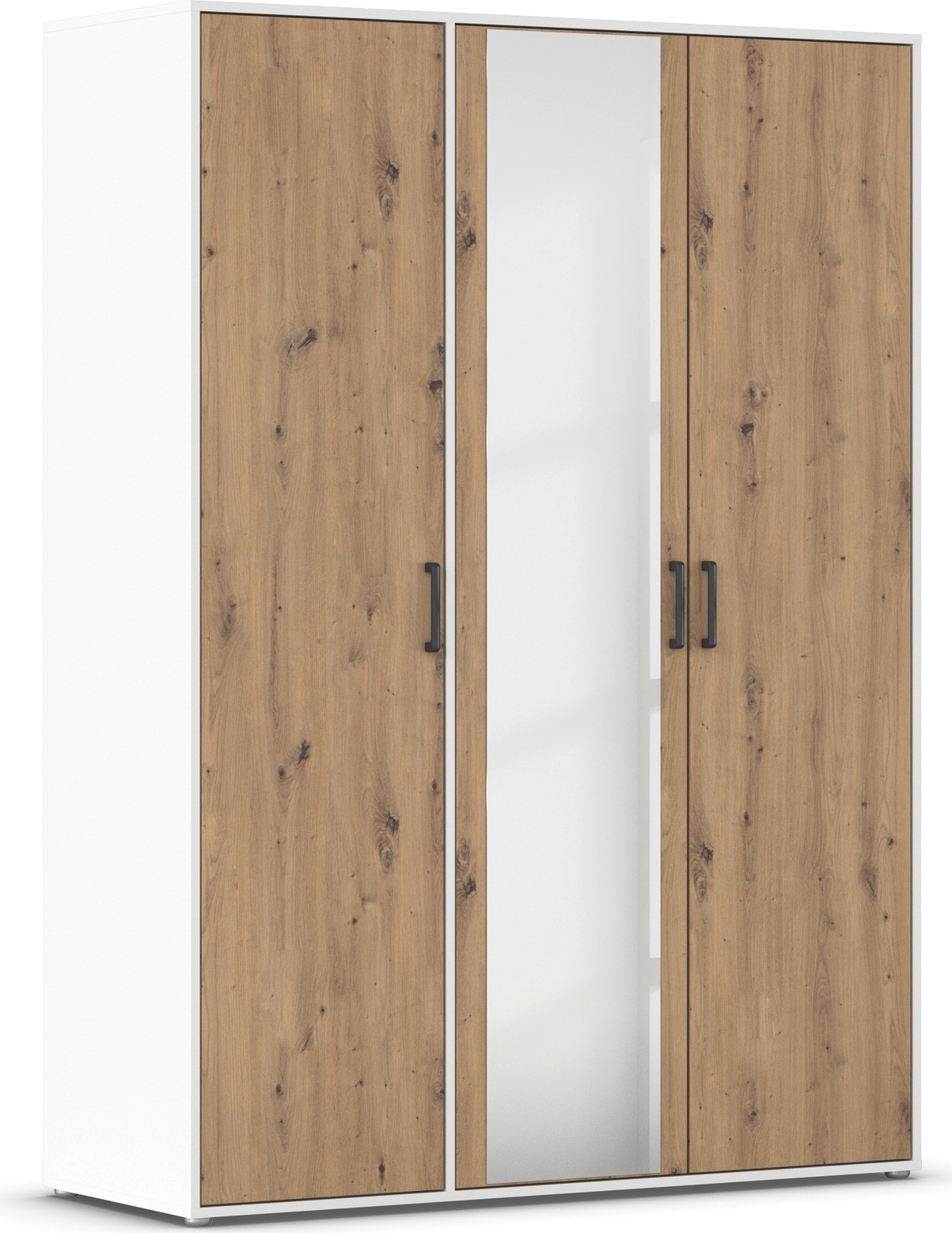 rauch "Kleiderschrank Schrank Garderobe Wäscheschrank VOYAGER" in 3 verschiedenen Ausstattungen BASIC/CLASSIC/PREMIUM, mit modernen Griffen in Graumetallic und Spiegel