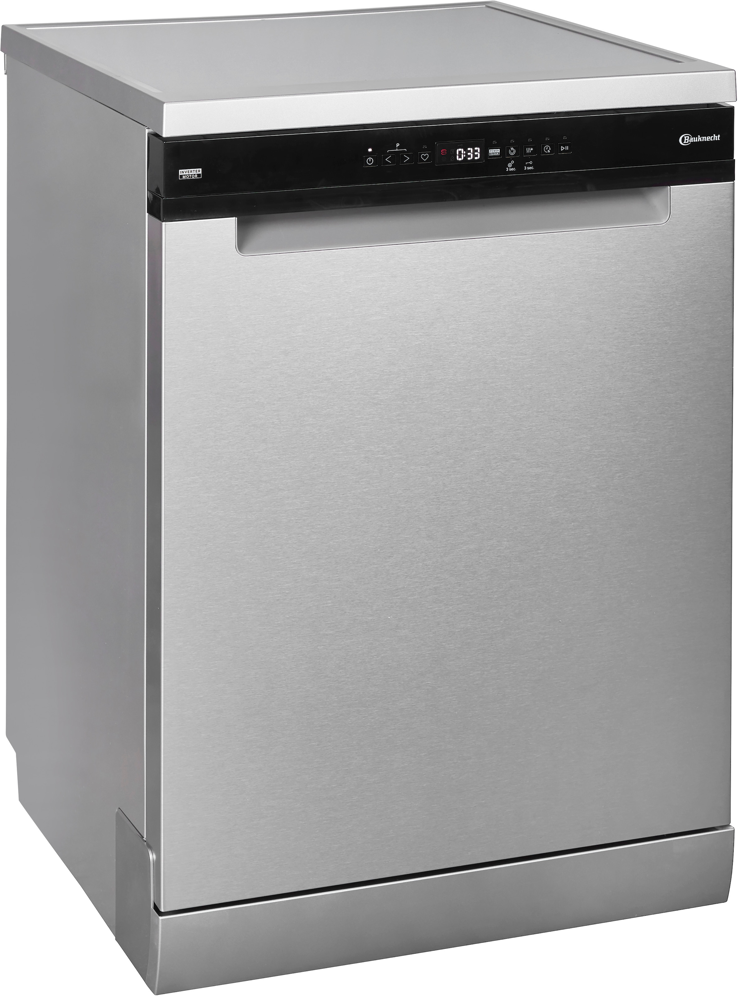 BAUKNECHT Standgeschirrspüler "BKSV1 FBM", B:59cm H:85cm T:60cmgrau, Geschirrspüler, SpaceClean – die 3. Schublade für hohe Gläser und Müslischalen