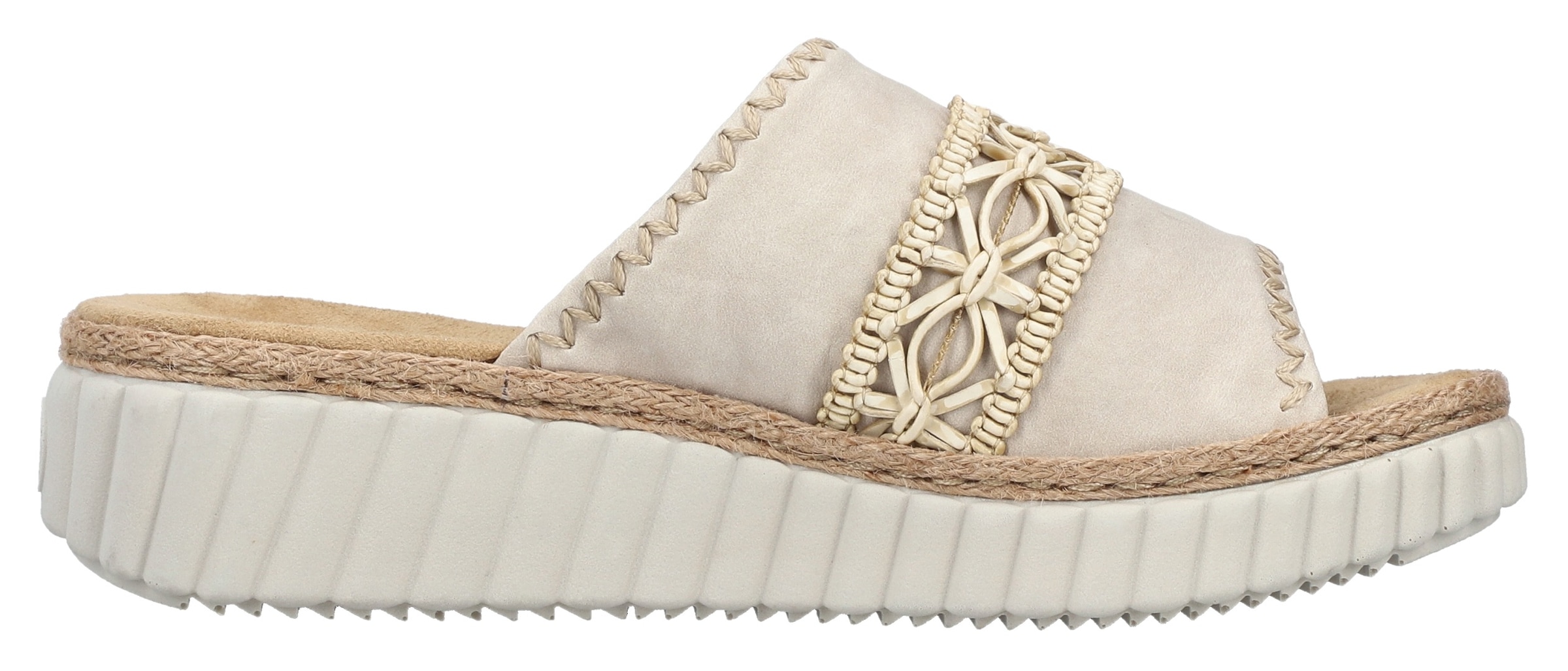 Rieker Pantolette, Sommerschuh, Strandschuh, Urlaubschuh, Hausschuh mit softer Innensohle