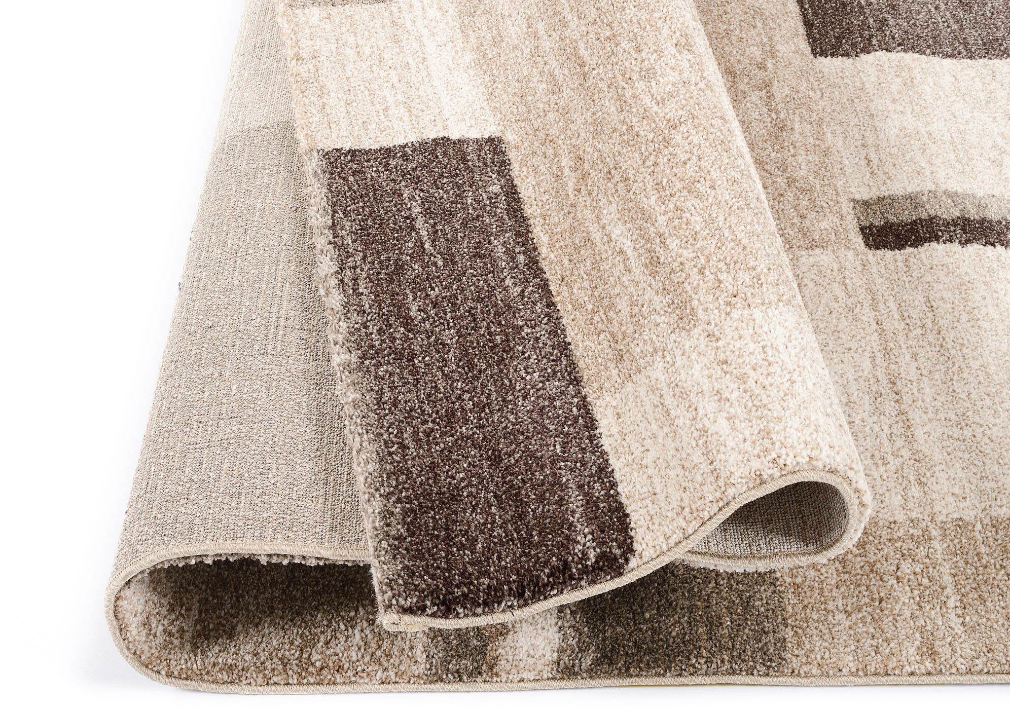 Teppich OCI DIE TEPPICHMARKE "CASTLE BEPPO, auch als Läufer", beige (beige, braun), B:80cm H:20mm L:150cm, Polypropylen (PP), Teppiche, Teppich, dichter Frisé Kurzflor, kariert, Wohnzimmer, Schlafzimmer 3