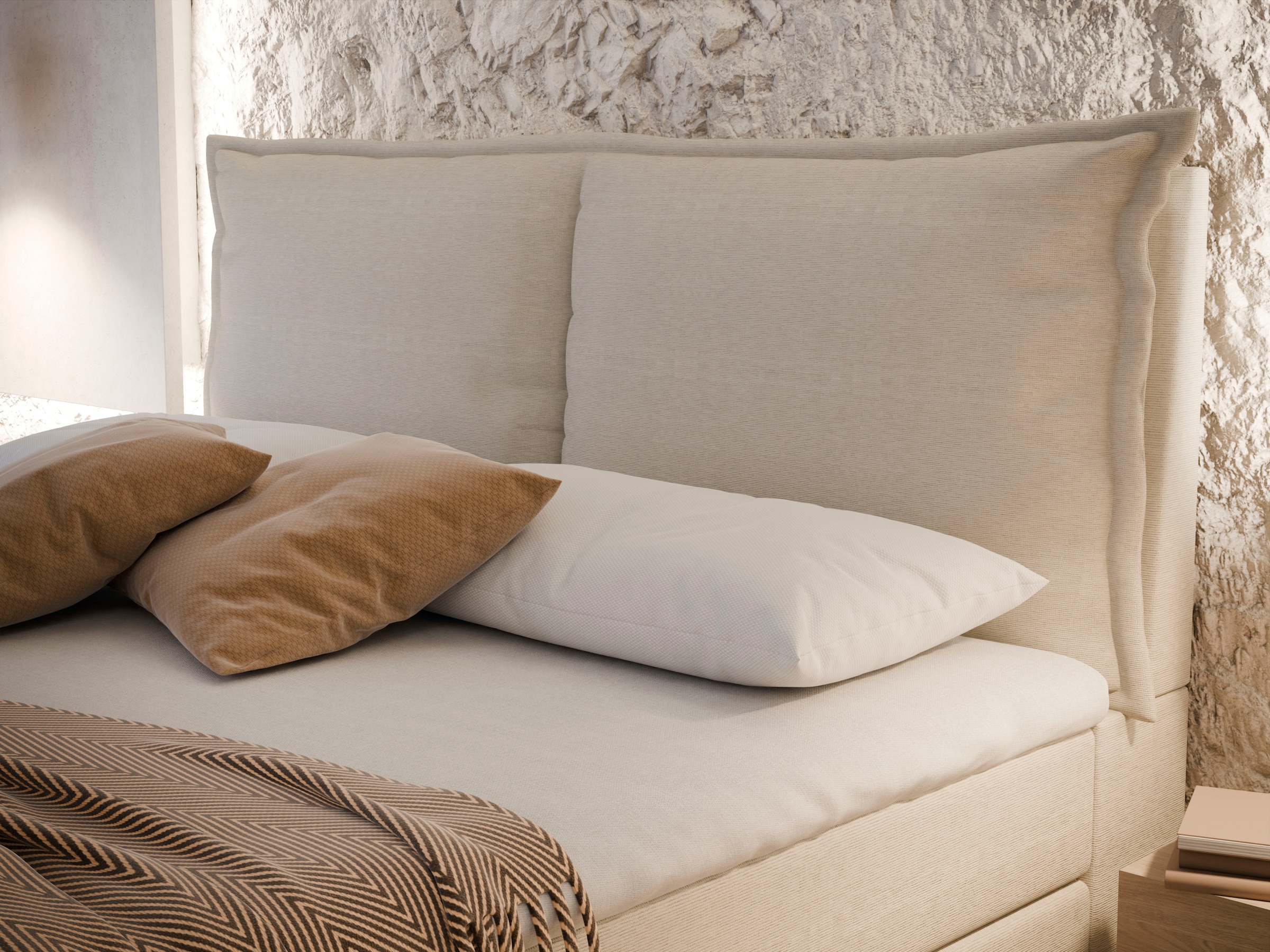 FORTE Boxspringbett »Pillows« in verschiedenen Farben erhältlich