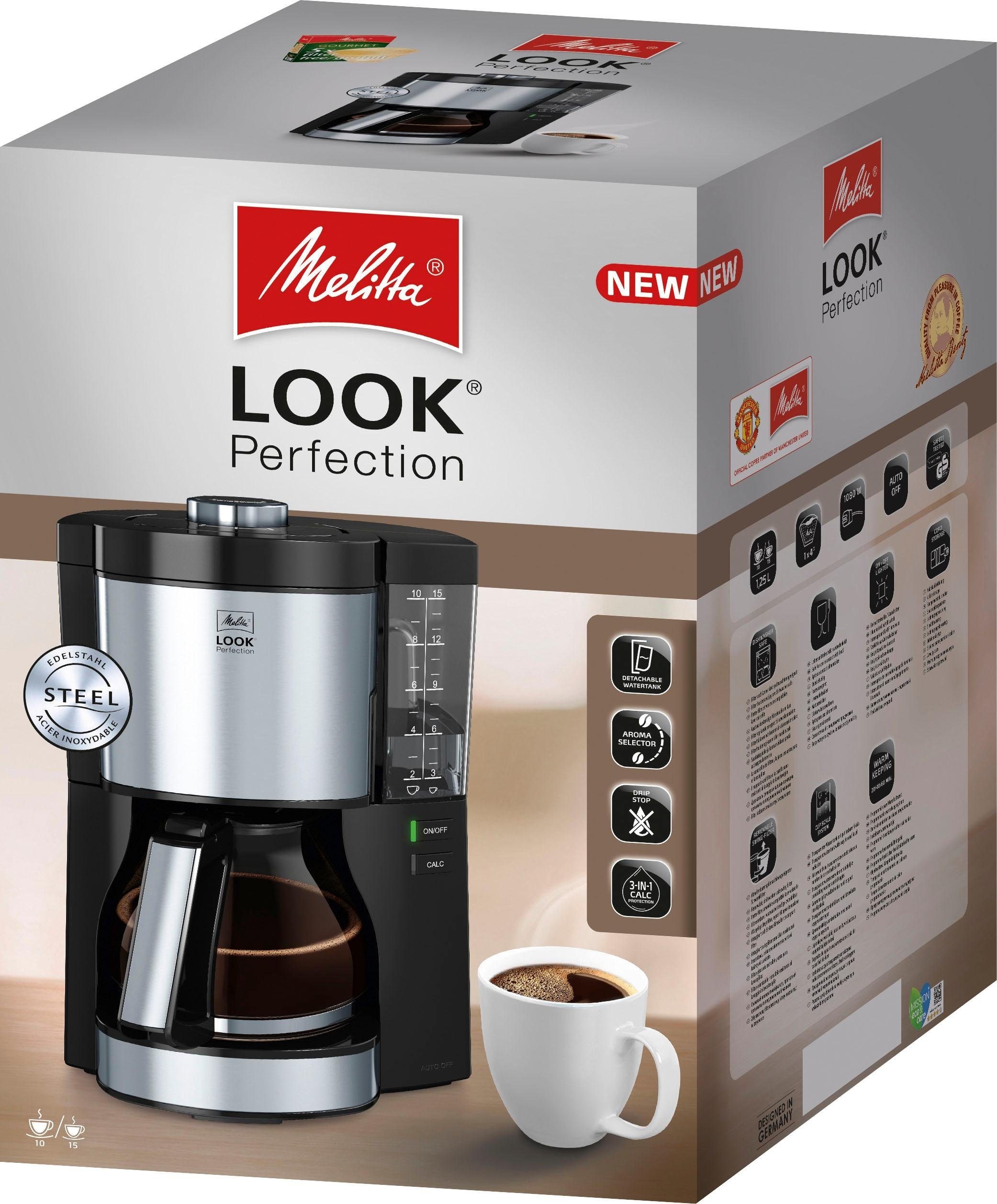 Melitta Filterkaffeemaschine 1025-06«, BAUR Kaffeekanne, l Papierfilter, »Look® Perfection | 1,25 1x4