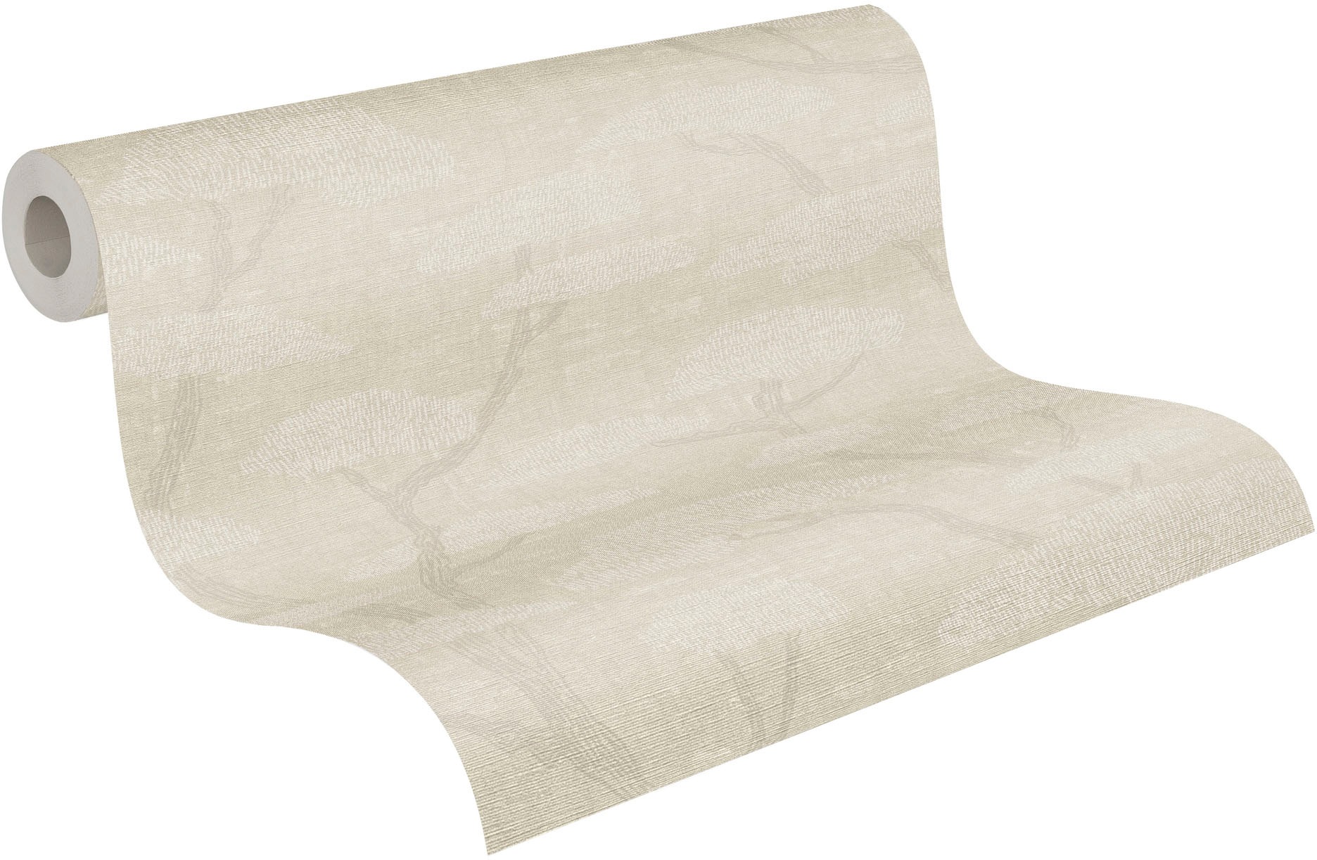 A.S. Création Vliestapete »Nara Bonsai« gemustert | matt | neutral leicht strukturiert Bonsai Asiatisch Baumkronen Tapeten Wohnzimmer Schlafzimmer Küche Flur