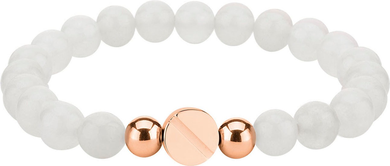 Liebeskind Berlin Stretch Bracelet Rose Gold White 17cm