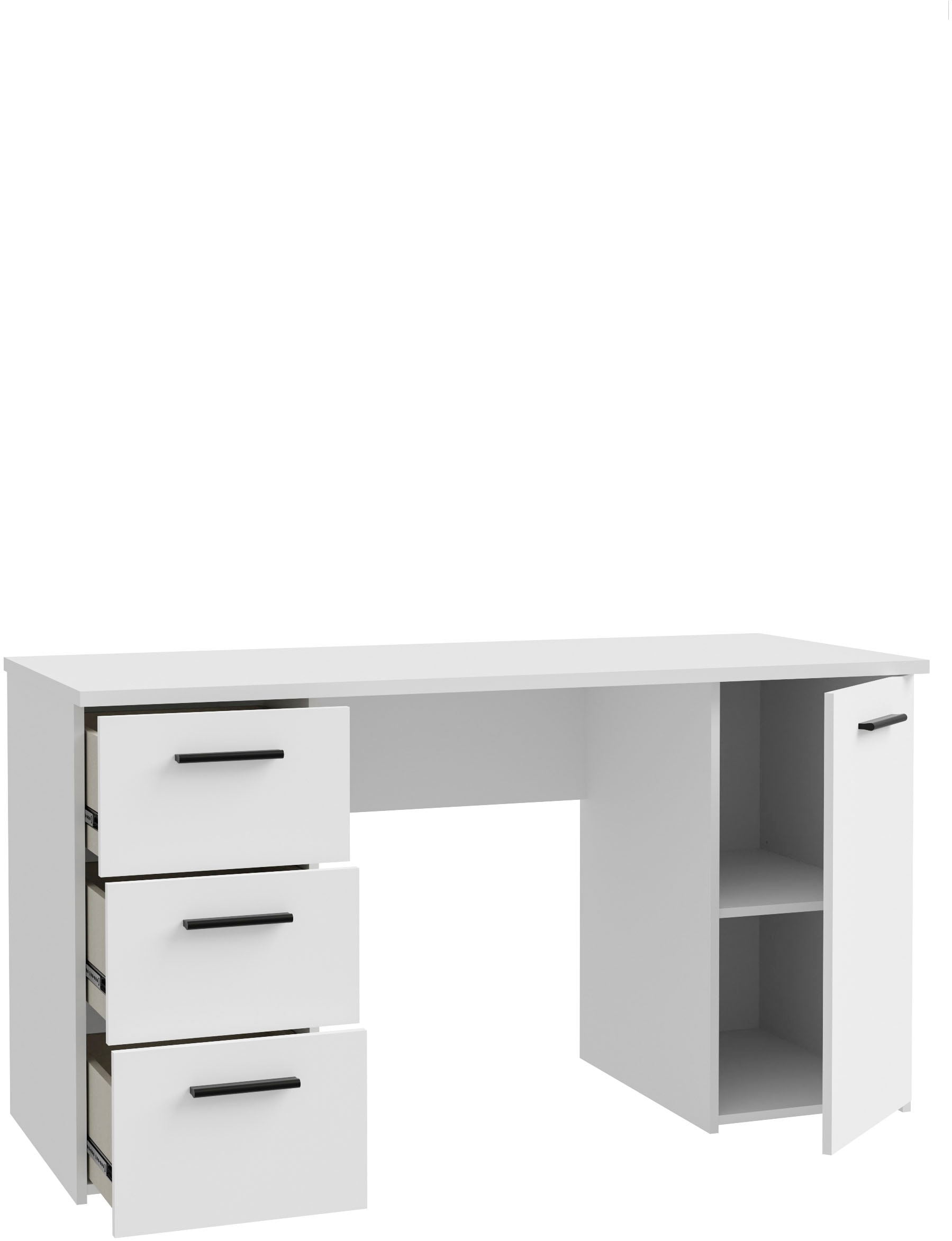 FORTE Schreibtisch »Neuss«, mit 3 Schubladen & 1 Tür, funktional, Breite 138 cm