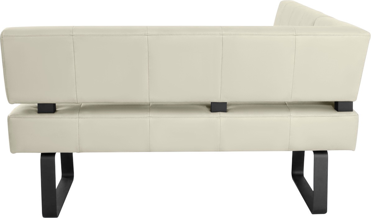 Eckbank K+W KOMFORT & WOHNEN "Spider II", weiß (bianco 33, schwarz), B:195cm H:88cm T:165cm, Sitzbänke, Eckbank, Sitzsteppung, bequem durch Sandwichbauweise, 2 Stellmaße 3