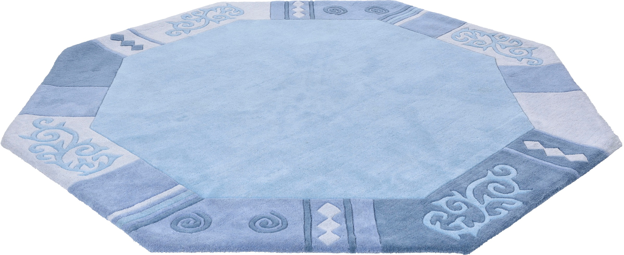 THEKO Wollteppich "Ambadi" achteckig 14 mm Höhe reine Schurwolle, handgetuf günstig online kaufen