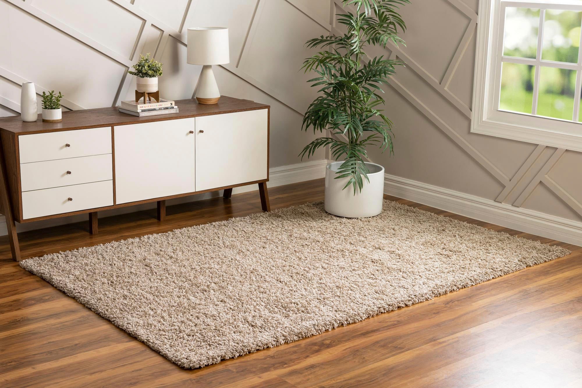 Myflair Möbel & Accessoires Hochflor-Teppich »Shaggy Shag Lagerräumung«, rechteckig, 38 mm Höhe, gewebt, Uni Farben, ideal im Wohnzimmer & Schlafzimmer