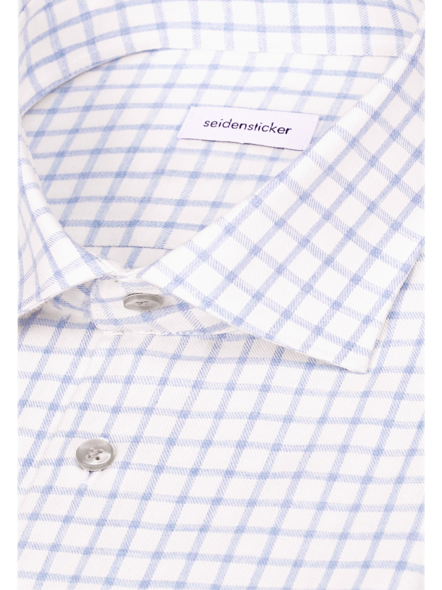 seidensticker Flanellhemd »Schwarze Rose« Slim 1/1 Kentkragen Karo