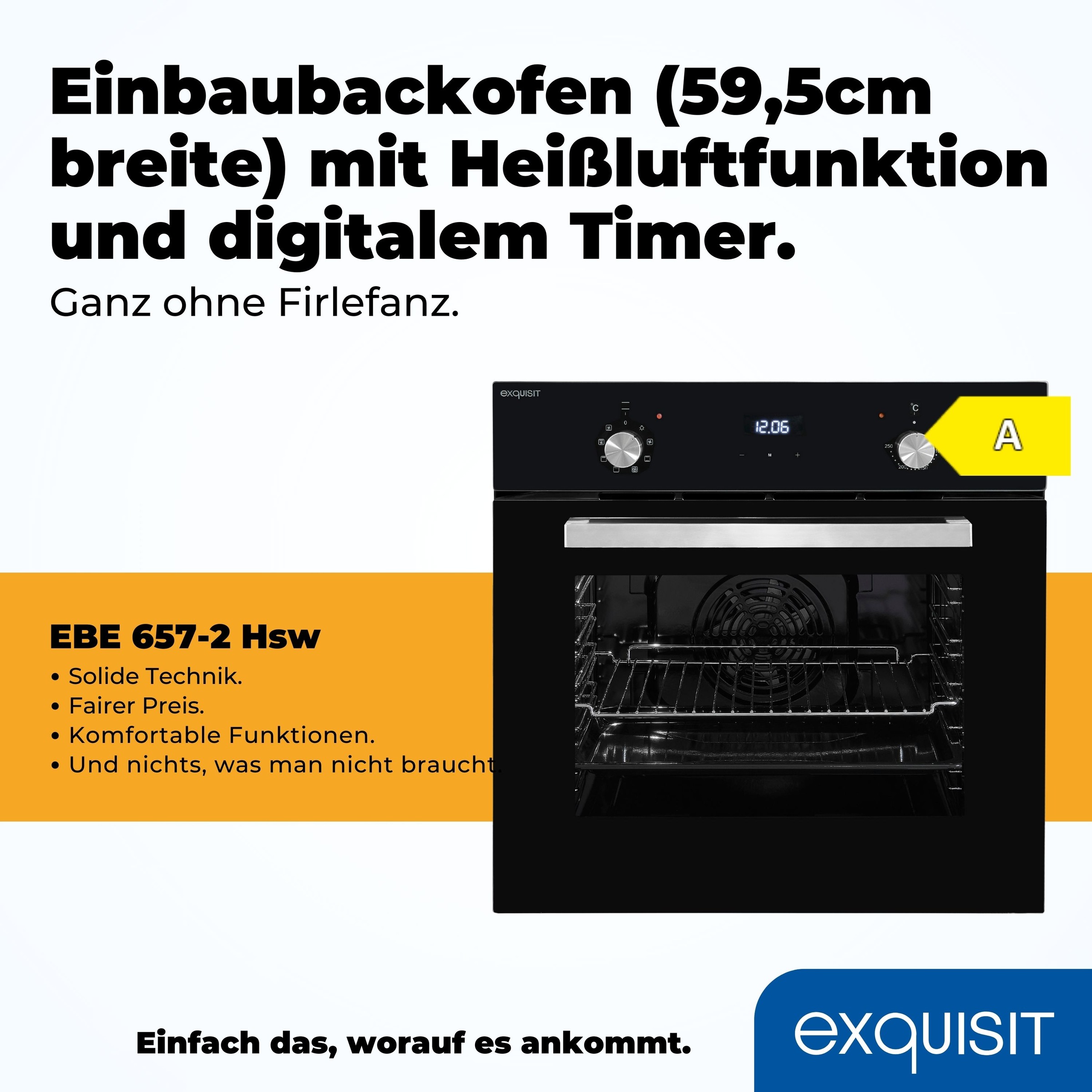 exquisit Einbaubackofen  »EBE 657-2H sw«