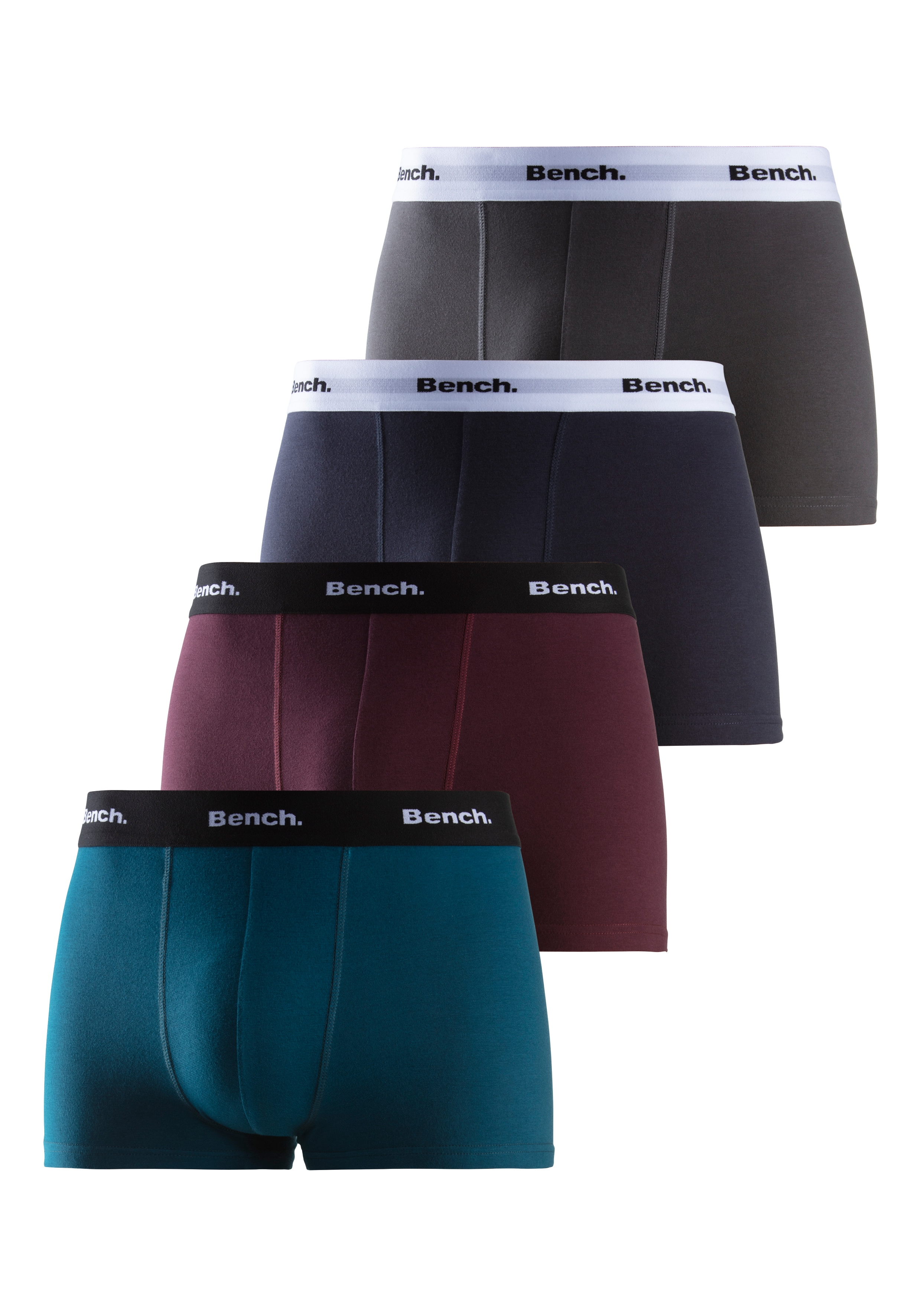 Bench. Boxer "Boxershorts für Herren" Packung, 4 Stk. Unterhosen mit kontrastfarbigem Bund