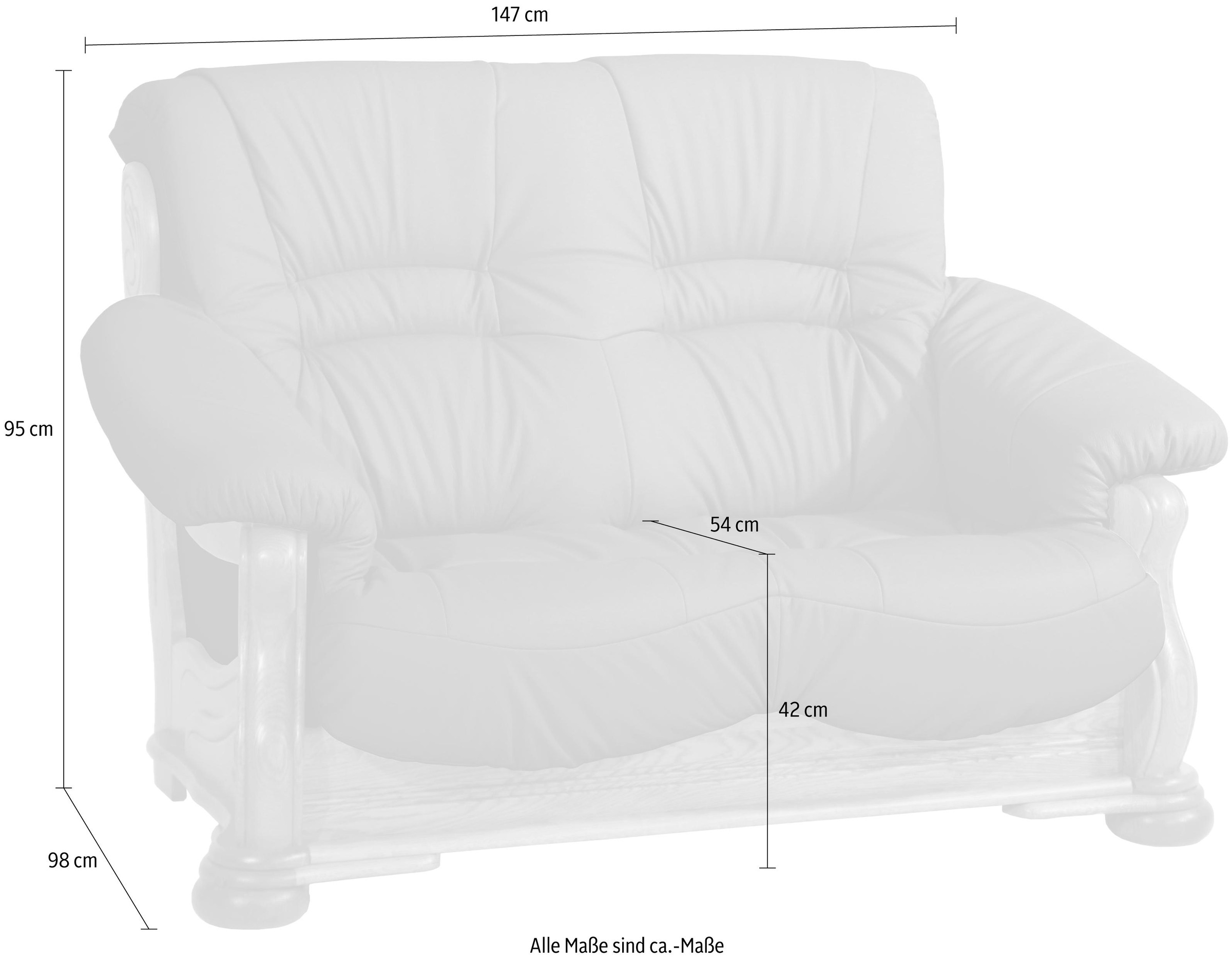 Max Winzer® Polstergarnitur »Texas Set besehend aus 2er- und 3er-Sofa, bequeme legere Polsterung«, mit dekorativem Eichenholzgestell, Retro Klassiker