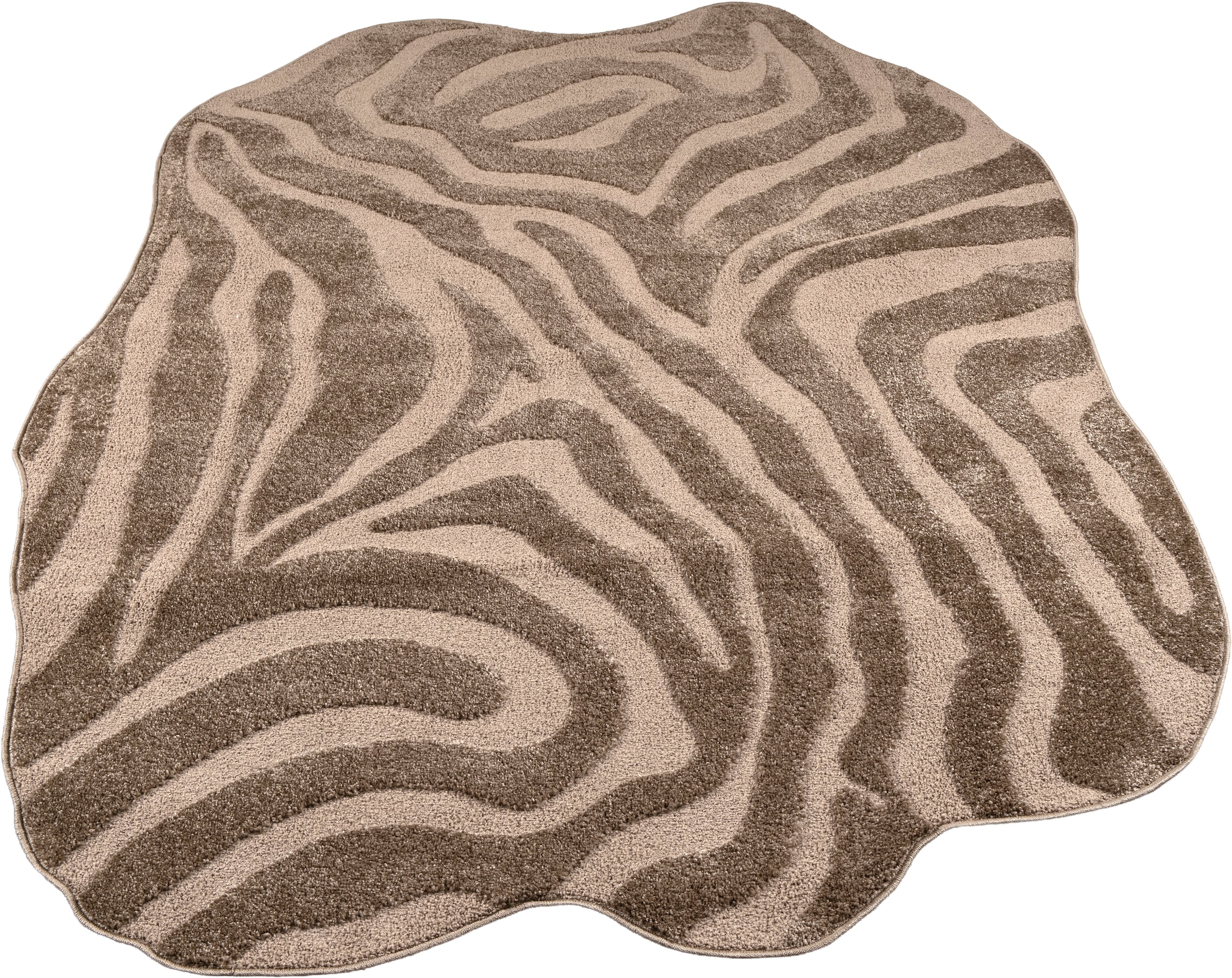 OTTO home Teppich »Zebra, besondere Form« rechteckig 12 mm Höhe Animal Print, Tiermotiv, Wohnzimmer, Schlafzimmer
