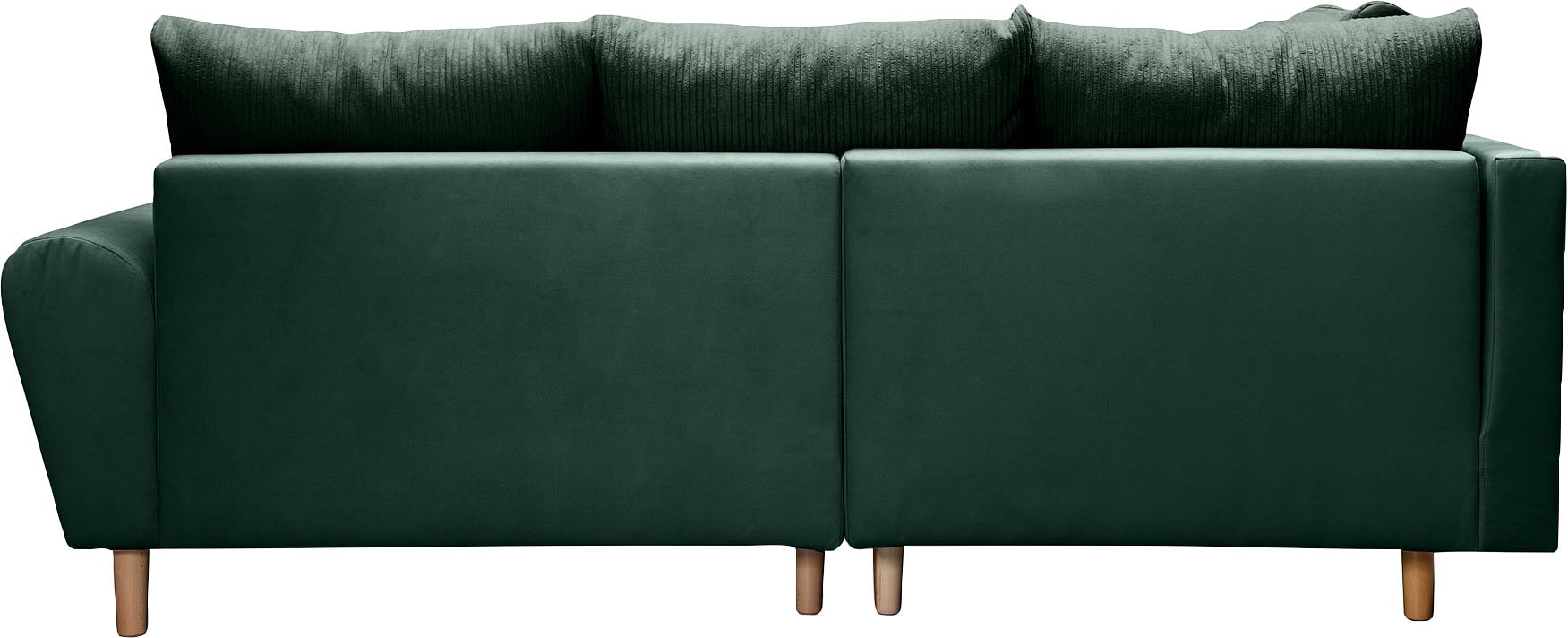 Home affaire Ecksofa »Rice L-Form inkl. Hocker«, (Set, mit Hocker), mit Bonnellfederkern, Hocker & Kissen, Ottomane beidseitig montierbar