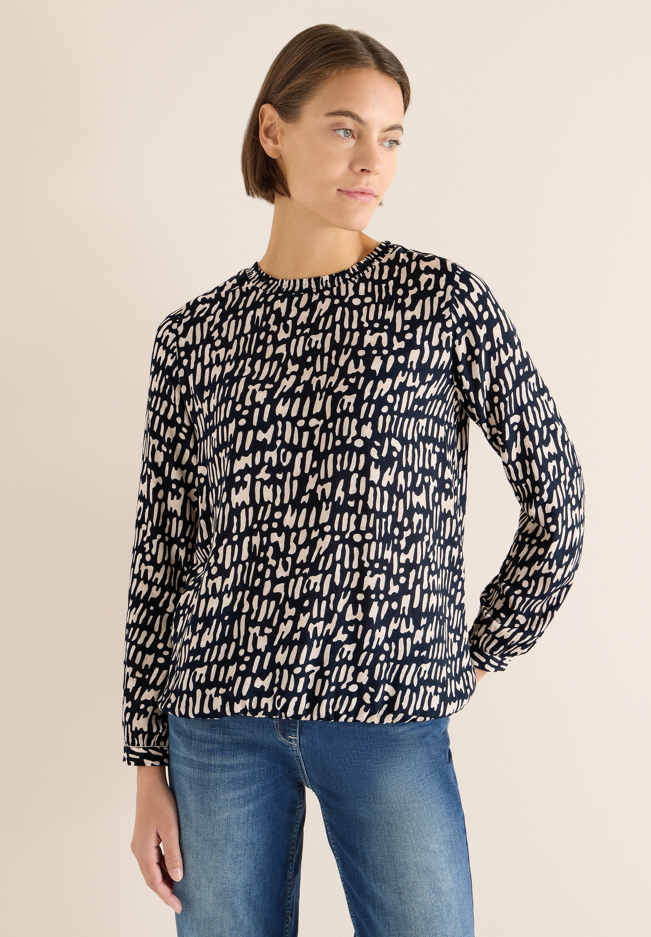 Cecil Langarmbluse mit grafischem Muster günstig online kaufen