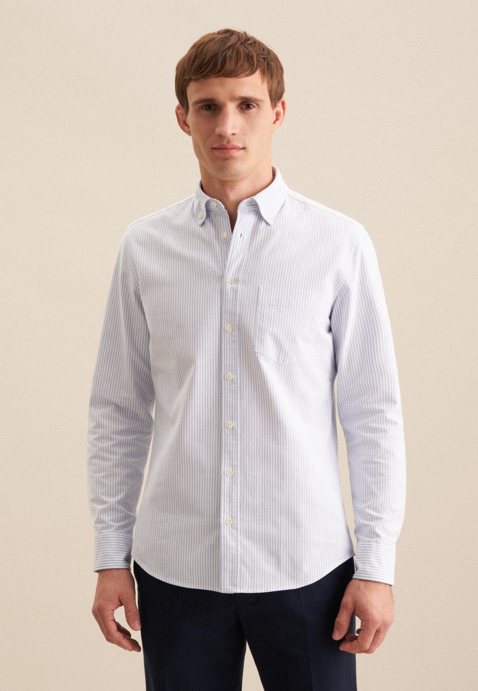 seidensticker Businesshemd, Slim 1/1 Button-Down-Kragen Gestreift günstig online kaufen