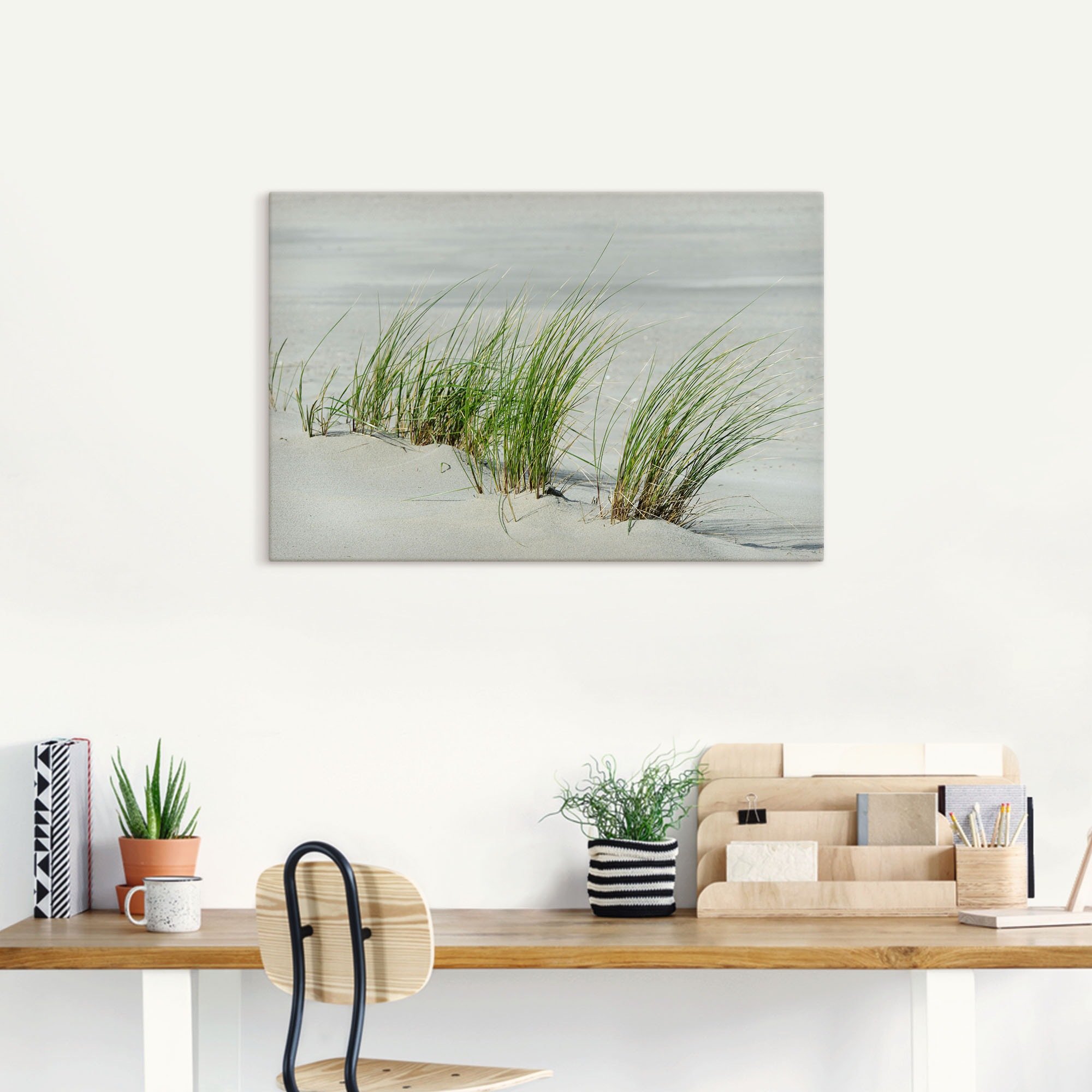 Artland Leinwandbild "Gräser am Strand" Strandbilder 1 Stk. tlg. auf Holzra günstig online kaufen