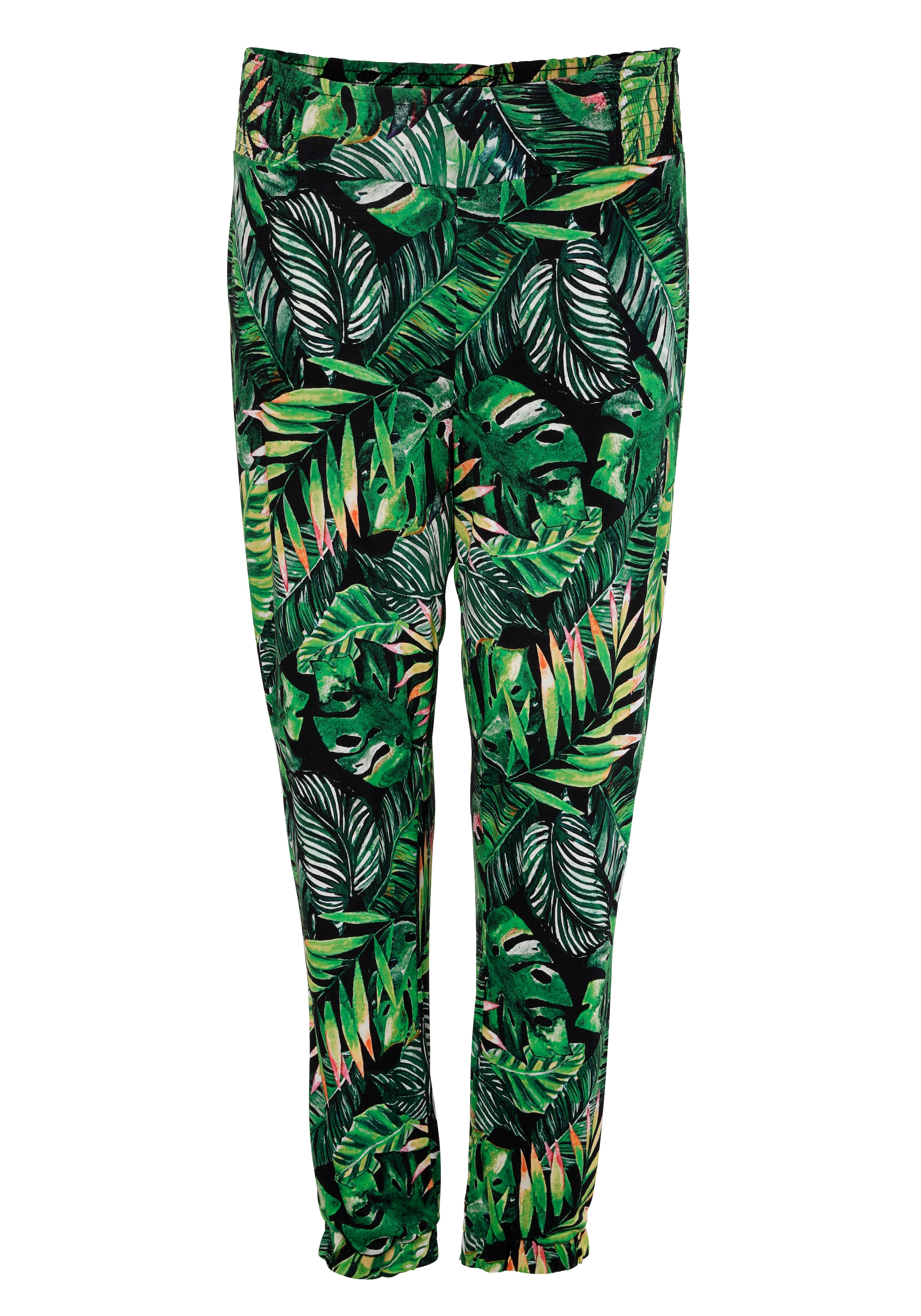 Aniston PLUS Schlupfhose, mir farbenfrohen, tropischen Blättern bedruckt - NEUE KOLLEKTION