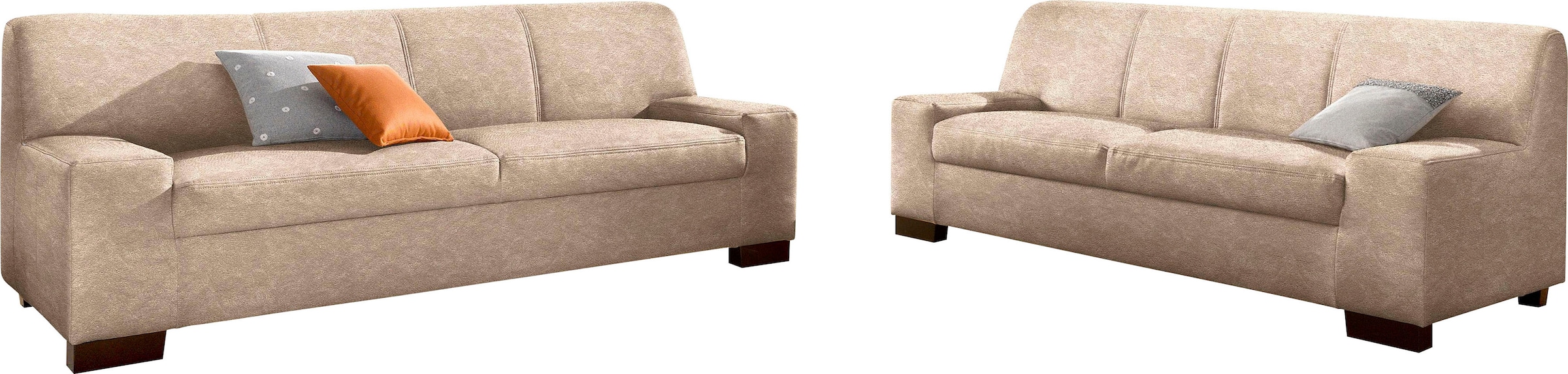 DOMO collection Polstergarnitur "Norma kubisch und zeitlos" Set, 2 Stk. tlg günstig online kaufen