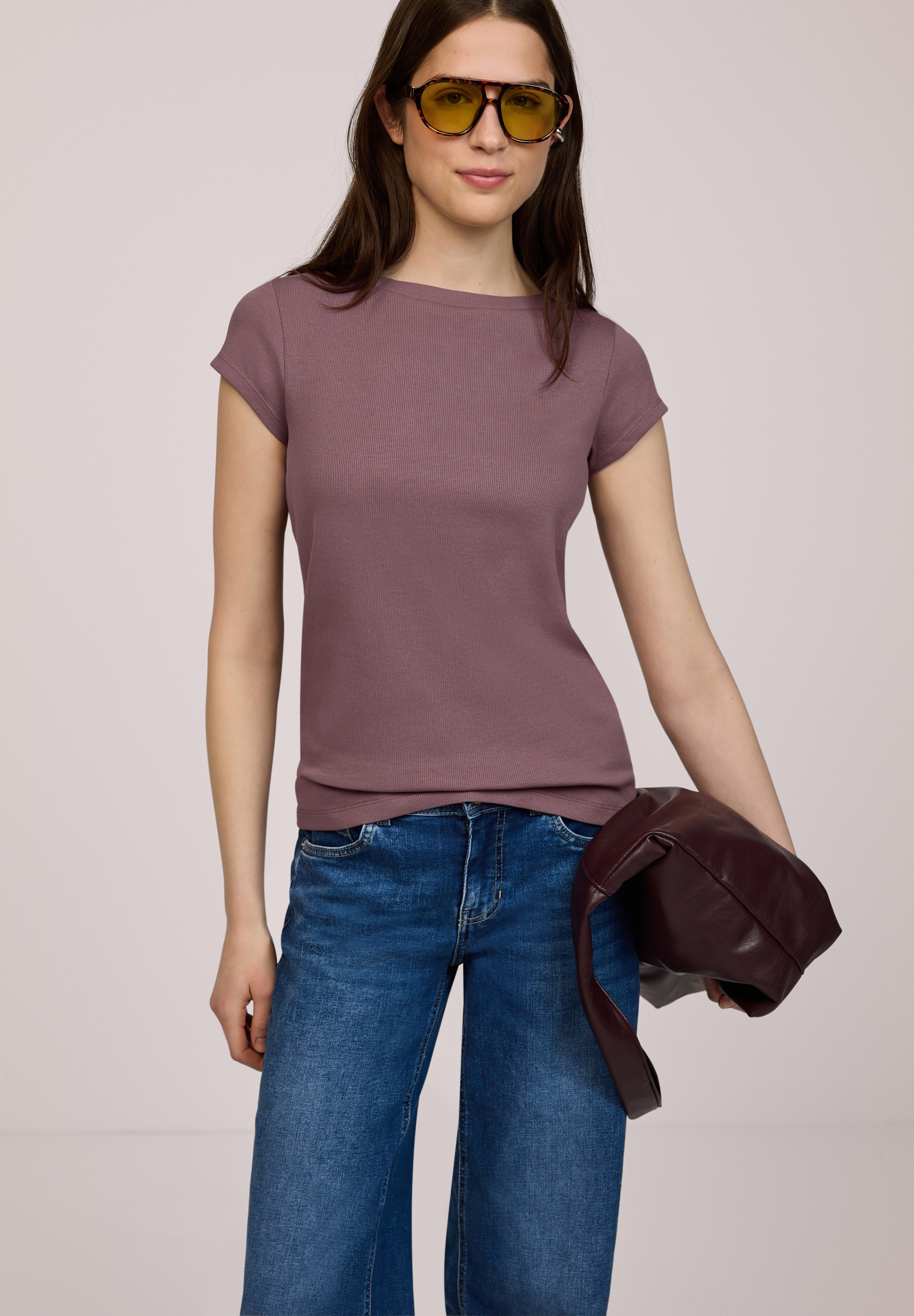 STREET ONE STUDIO T-Shirt aus Baumwolle mit Stretchante günstig online kaufen