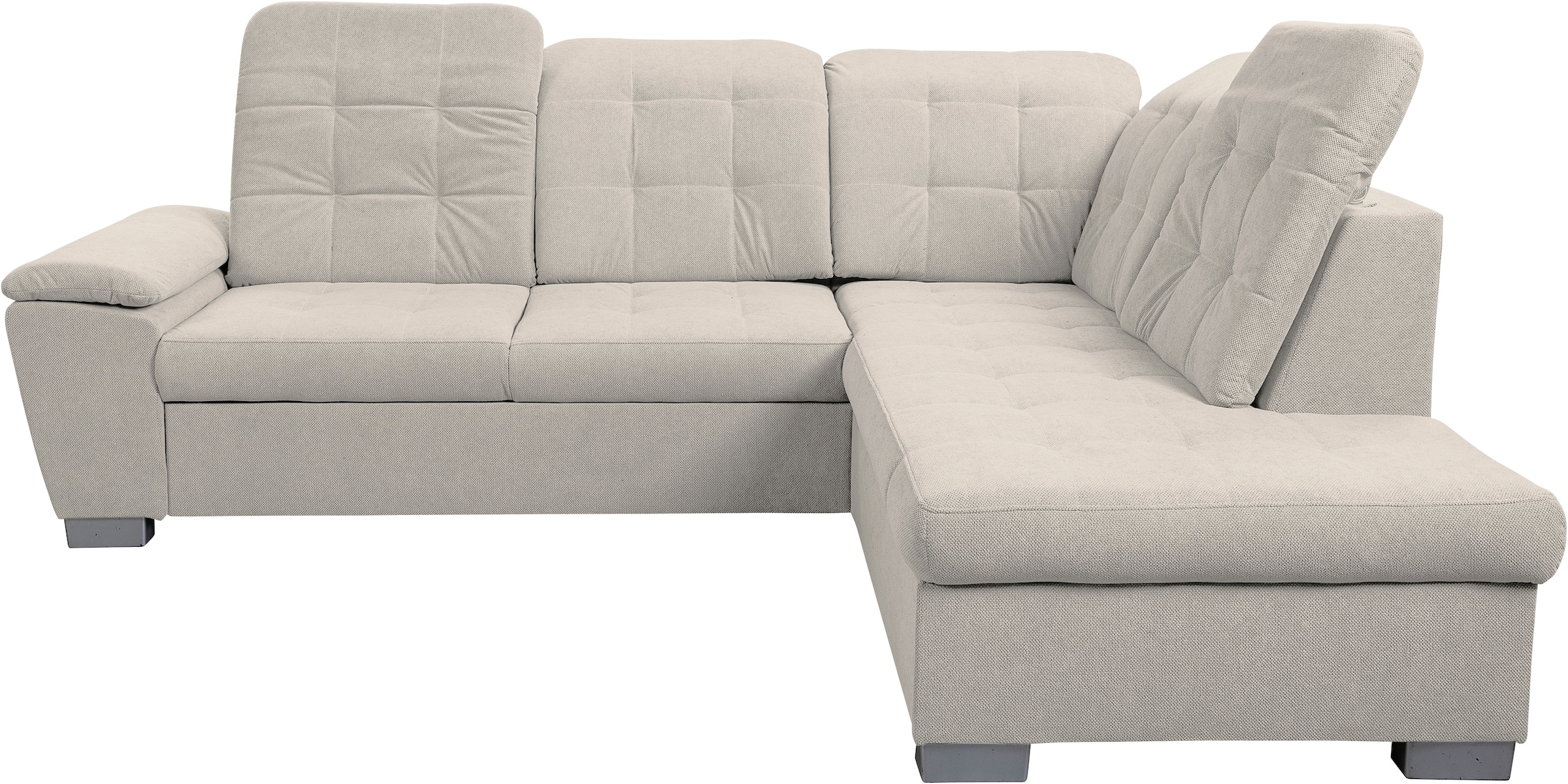 WERK2 Ecksofa »Bonny inkl. Kopfteilverstellung, Bettfunktion, Stauraum, Breite 265cm« Komfortwunder mit Schlaffunktion, verstellbarem Kopfteil & Stauraum.