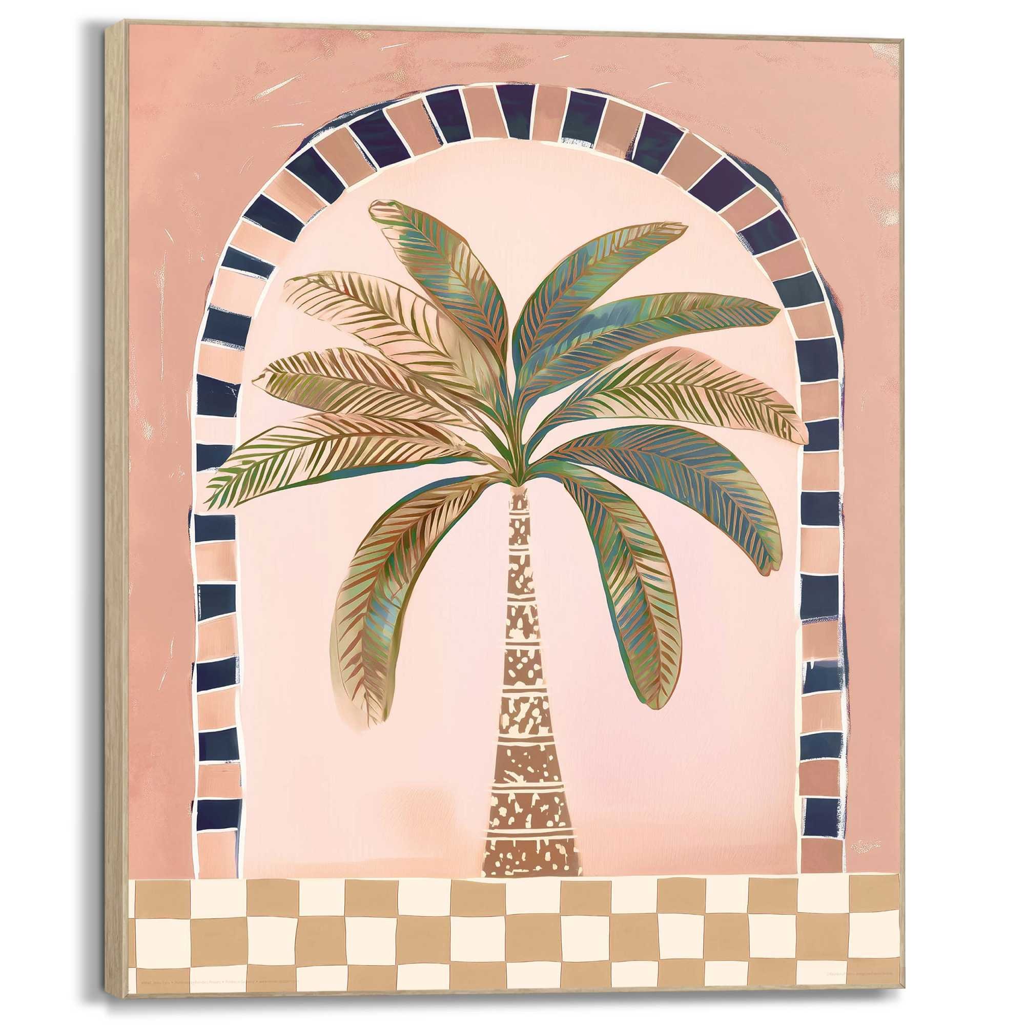 Reinders! Wandbild »Mediterrane Palme« Blumen 1 Stk. tlg. Hobbyraum - Rosa - MDF - Blumen und Pflanzen - 50x40 cm