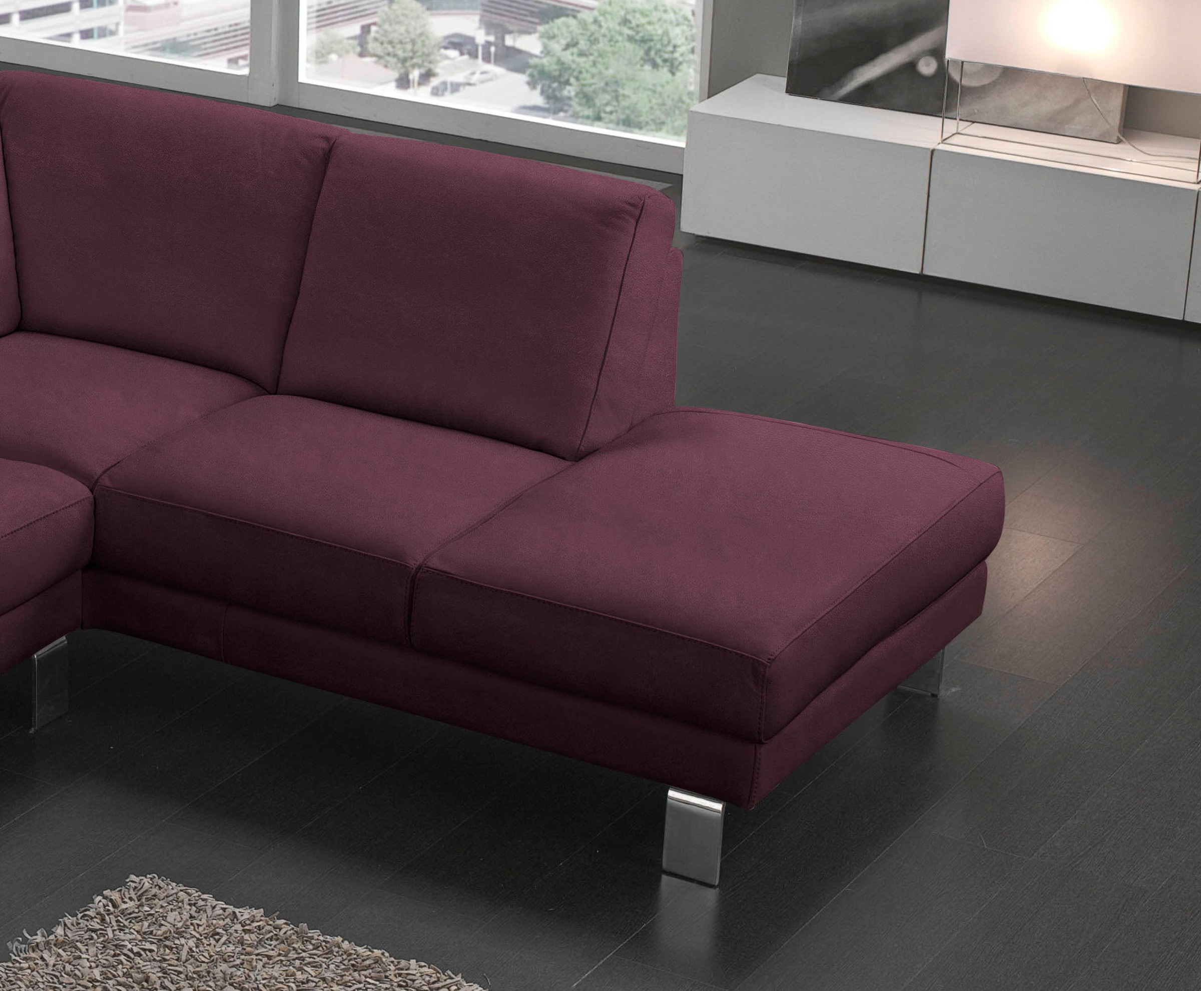 Egoitaliano Ecksofa »Shakira, Design und Sitzkomfort auf hohem Niveau, tolle Details«, mit Ottomane, L-Form, elegante Metallfüße