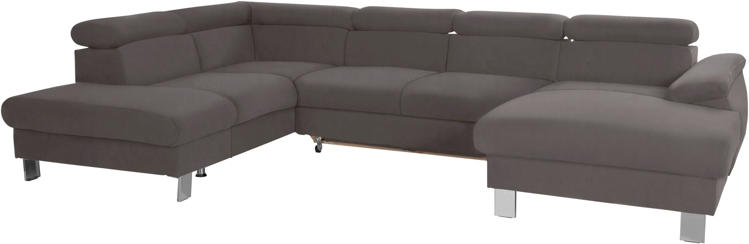 COTTA Polstergarnitur »Komaris U-Form«, (Set), Set bestehend aus: Wohnlandschaft mit Kopfteilverstellung & Hocker