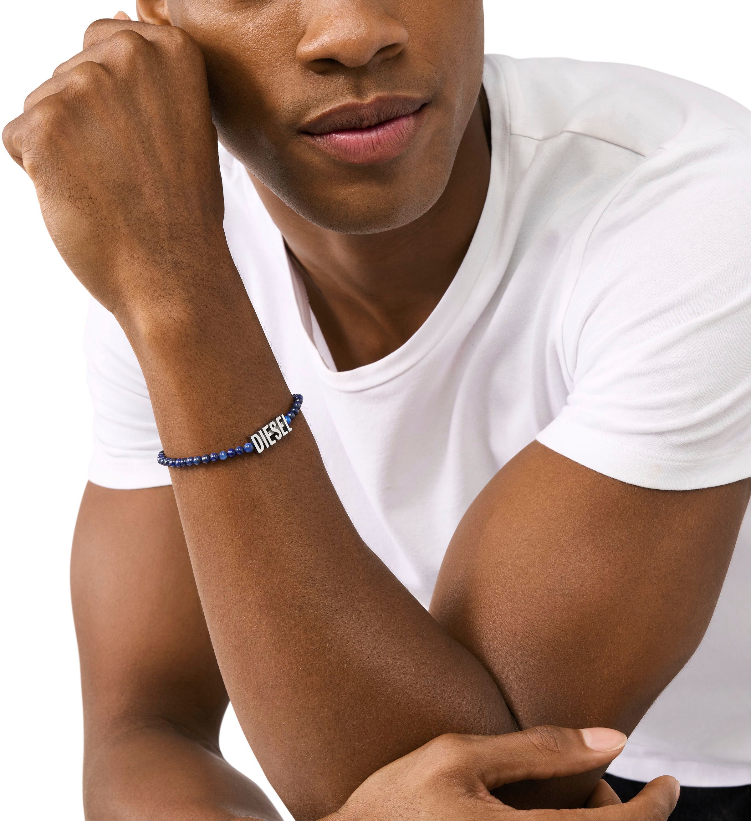 Diesel Armband »Schmuck Geschenk Edelstahl Armschmuck Armkette FONT, DX1544040«, mit Achat