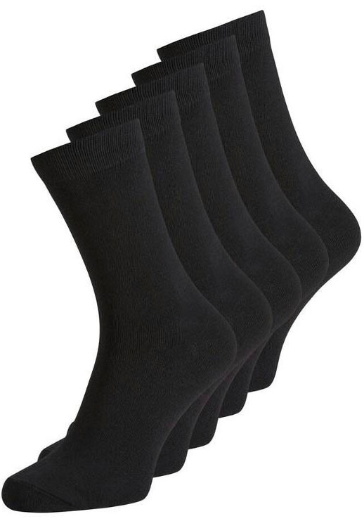 "Basicsocken JACK & JONES ""JACJENS SOCK 5 PACK NOOS"", Herren, schwarz, Baumwollmischung, uni, Socken"