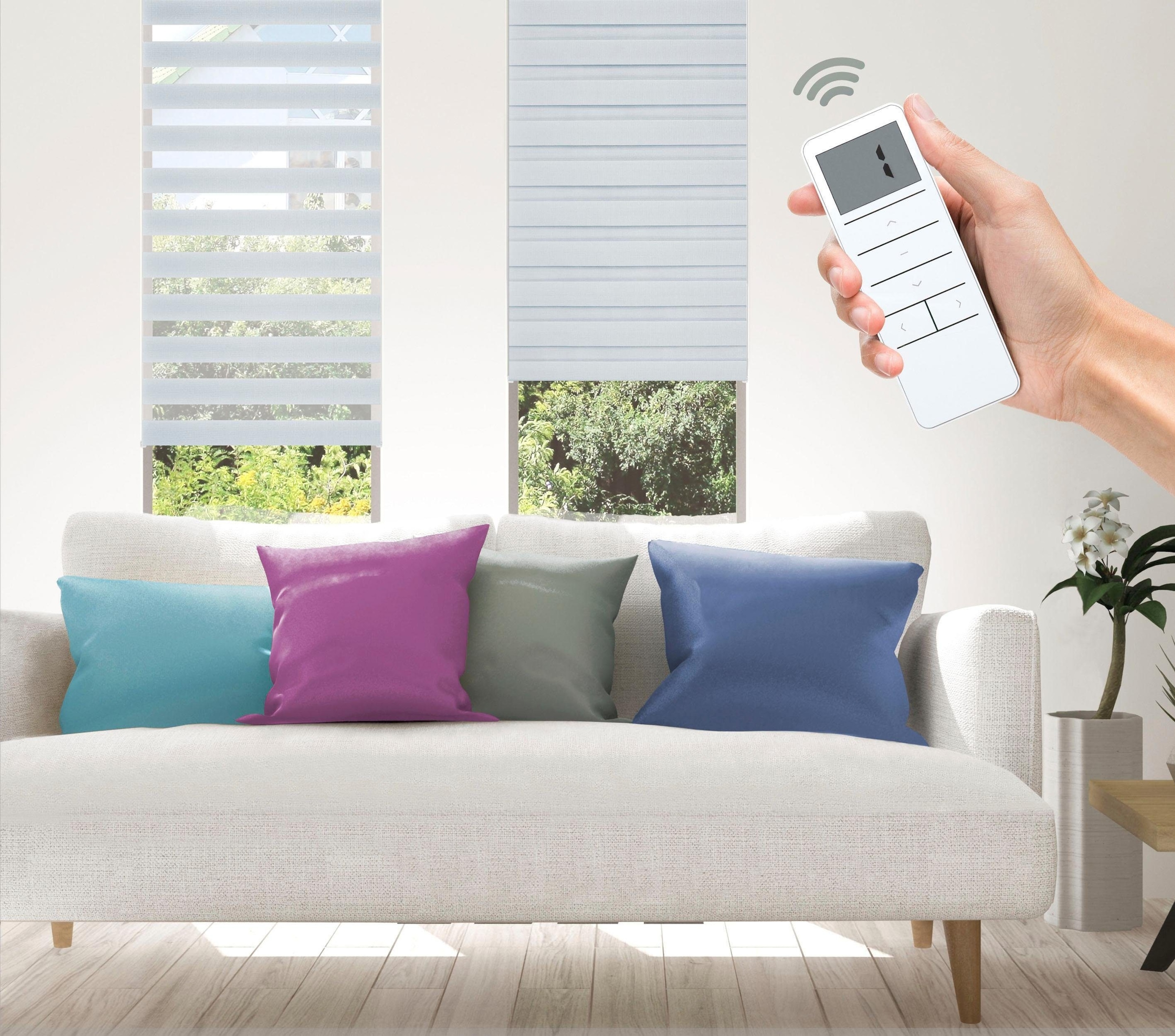 Good Life Elektrisches Rollo »Aline - SMART HOME«, Lichtschutz, ohne Bohren, mit Fernbedienung