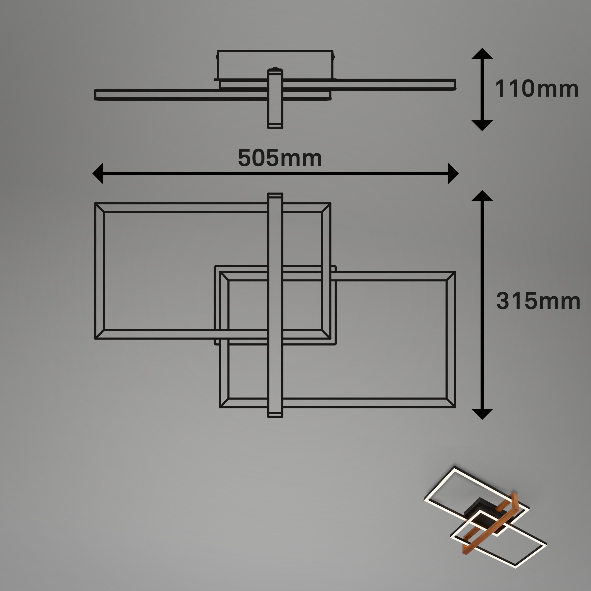 Briloner Leuchten LEDDeckenleuchte »NESTED«