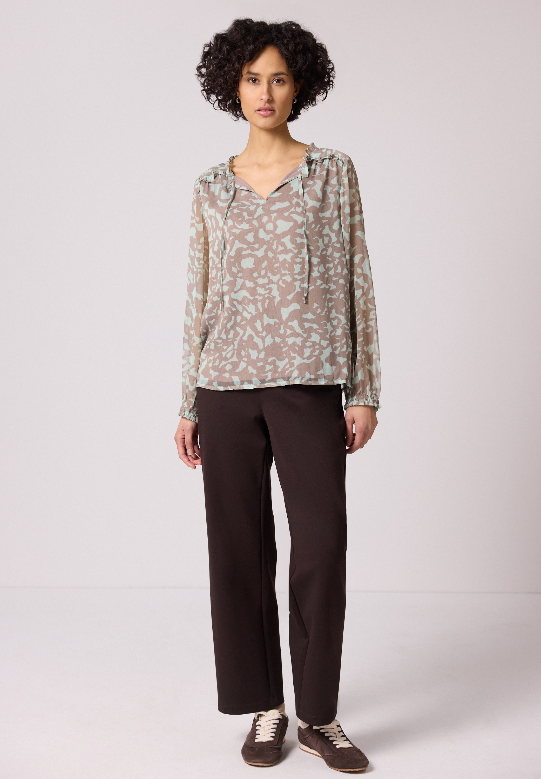 STREET ONE Langarmbluse mit Rüschendetails