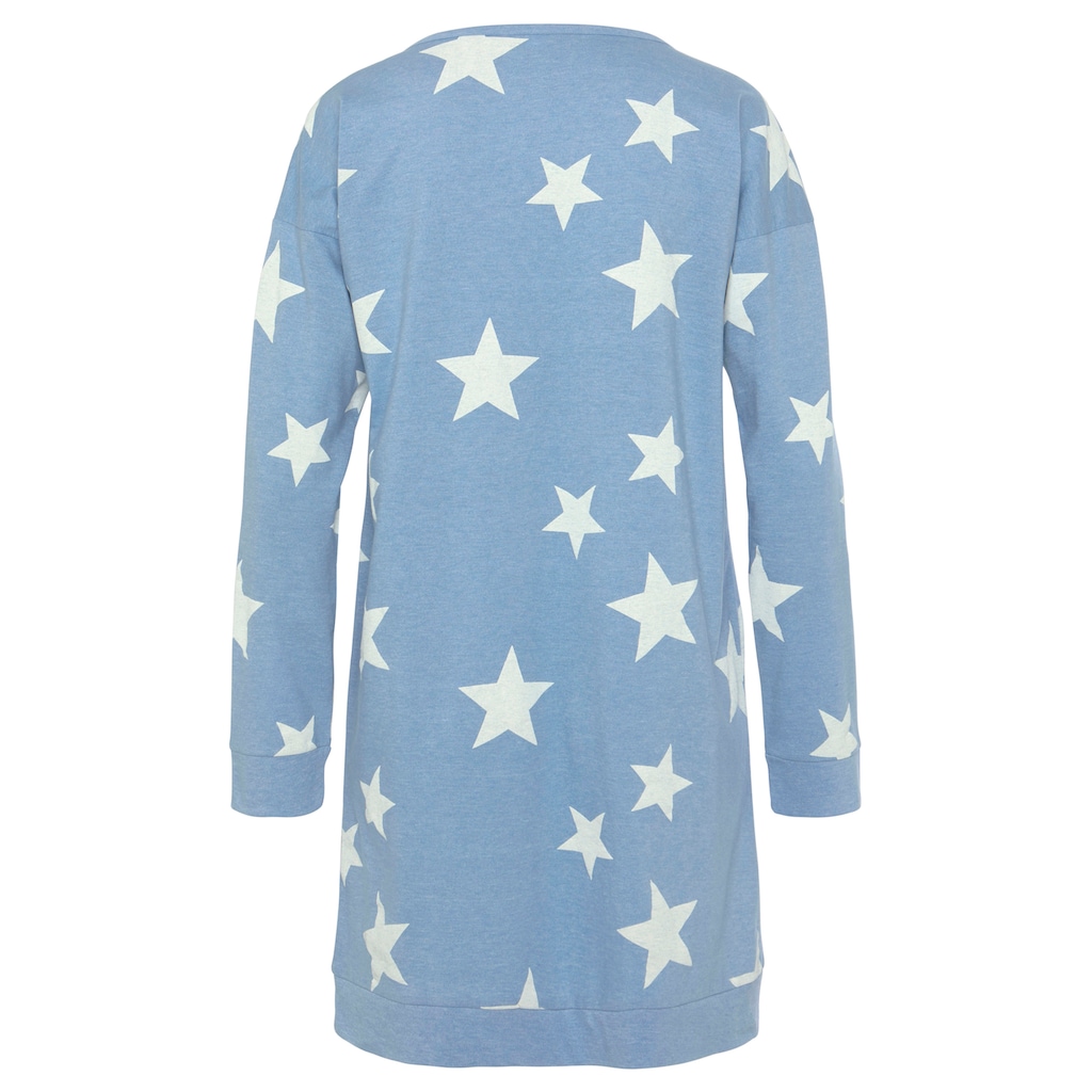 Vivance Dreams Sleepshirt, (2er Pack), mit Sterne-Druck