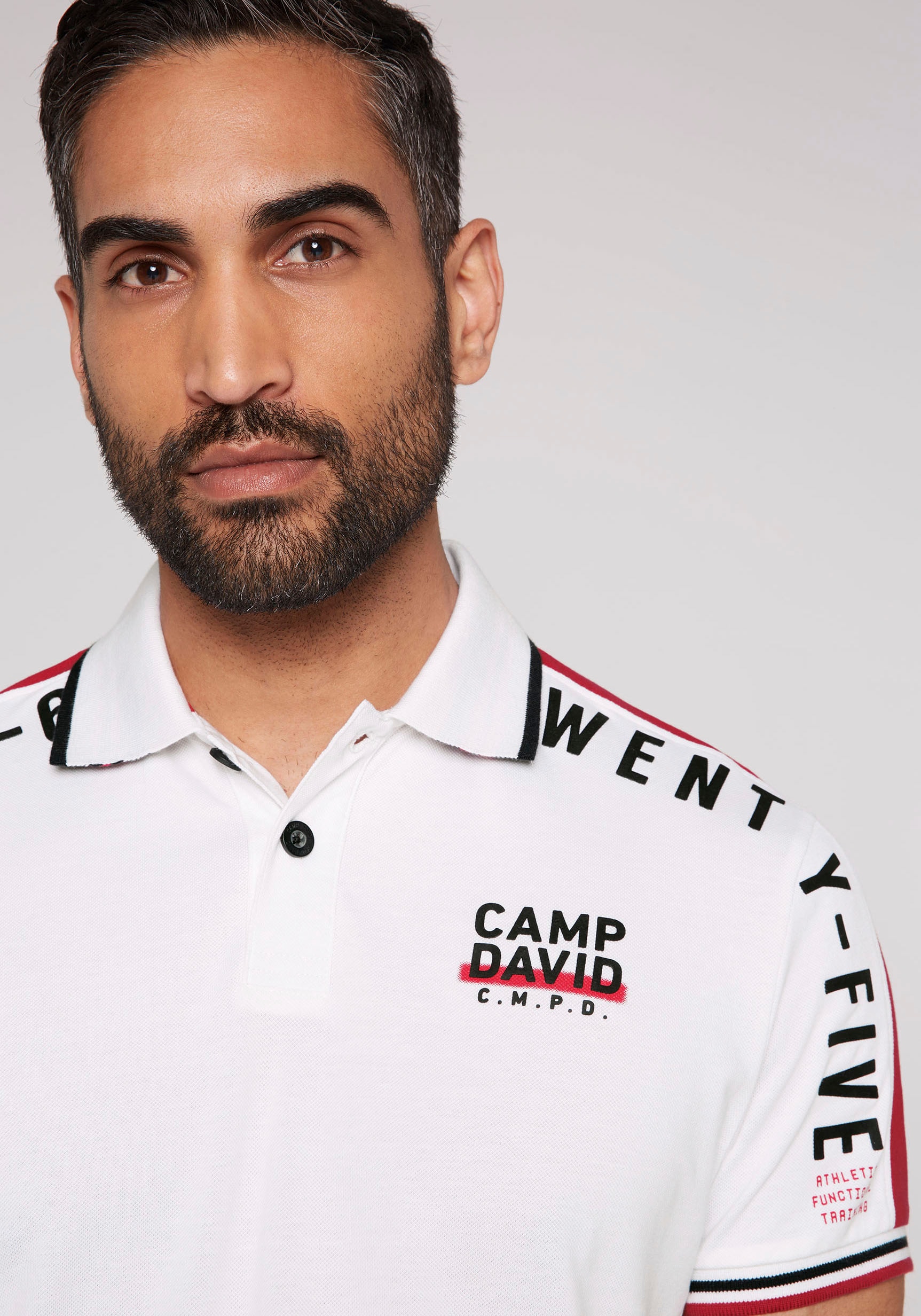 CAMP DAVID Poloshirt, mit Rubber Prints auf Ärmeln, Vorder- und Rückseite ▷  kaufen | BAUR