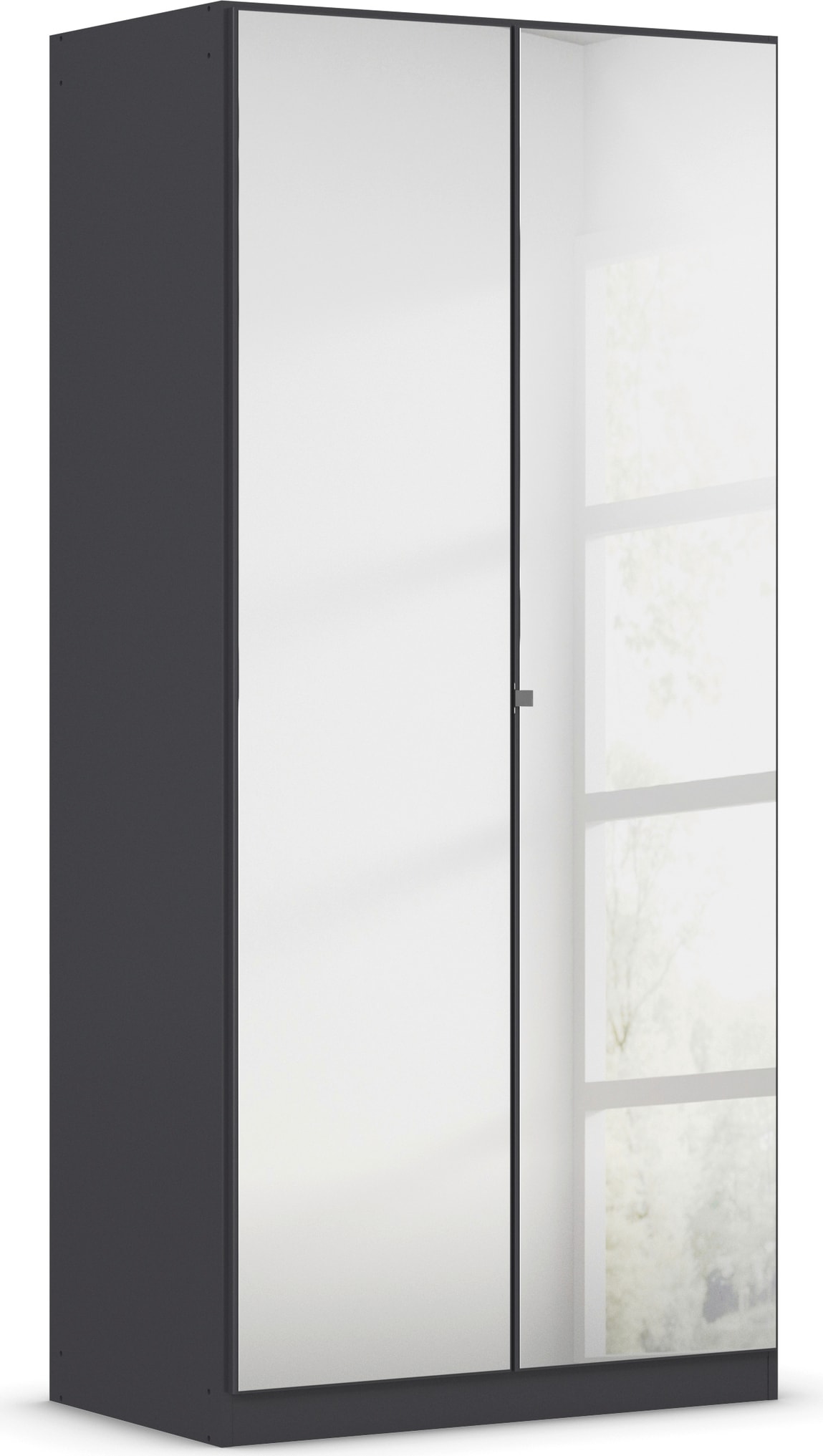 rauch "Reflect" mit Spiegelfront, inkl. praktischer Inneneinteilung und Stoffboxen-Set