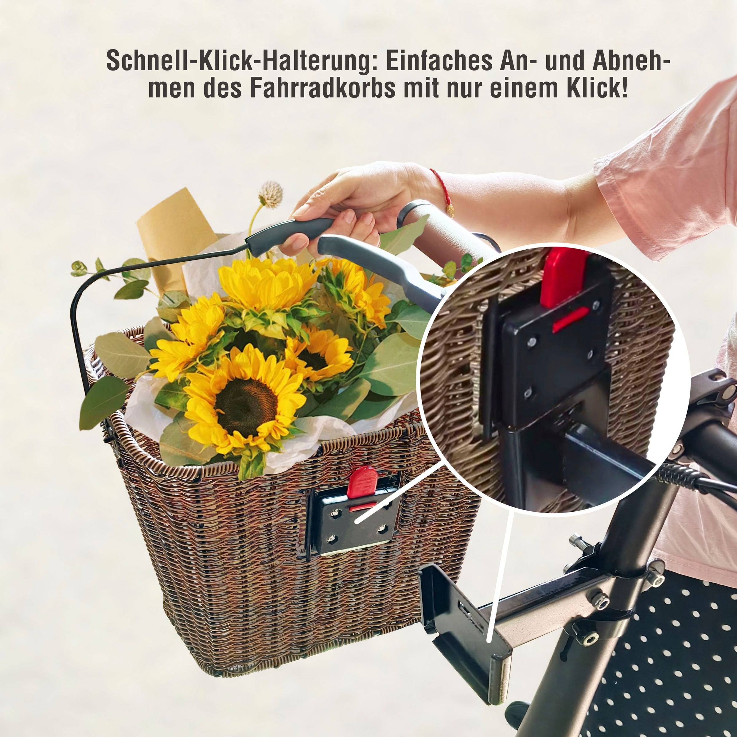 SachsenRad Fahrradkorb »Lenkerkorb mit Tragegriff«