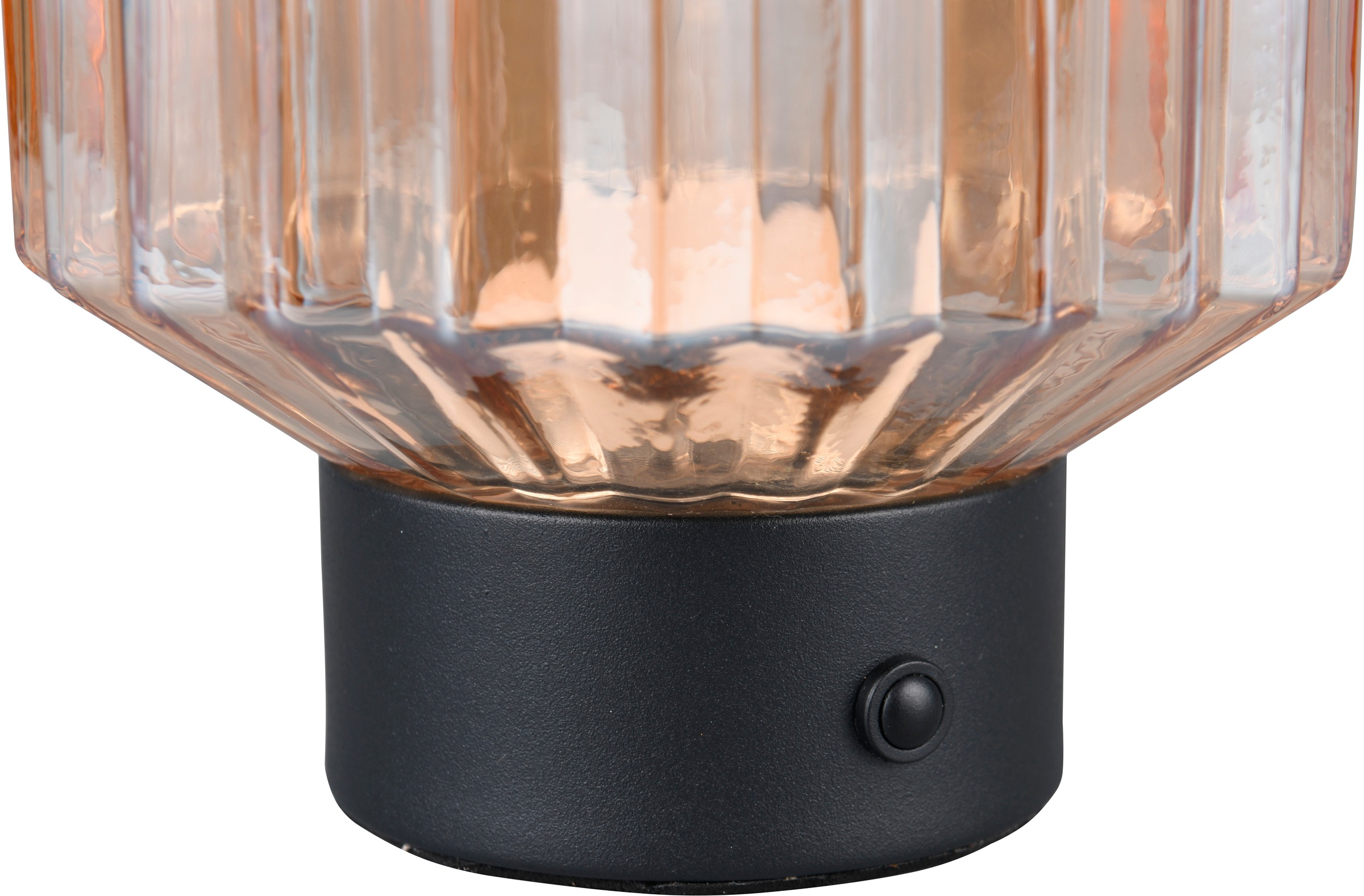 REALITY Leuchten LED Tischleuchte »LORD«, 1 flammig, Leuchtmittel LED-Board | LED fest integriert, kabellose Akku Tischlampe, Glasschirm, USB-C Ladekabel, Touchdimmer