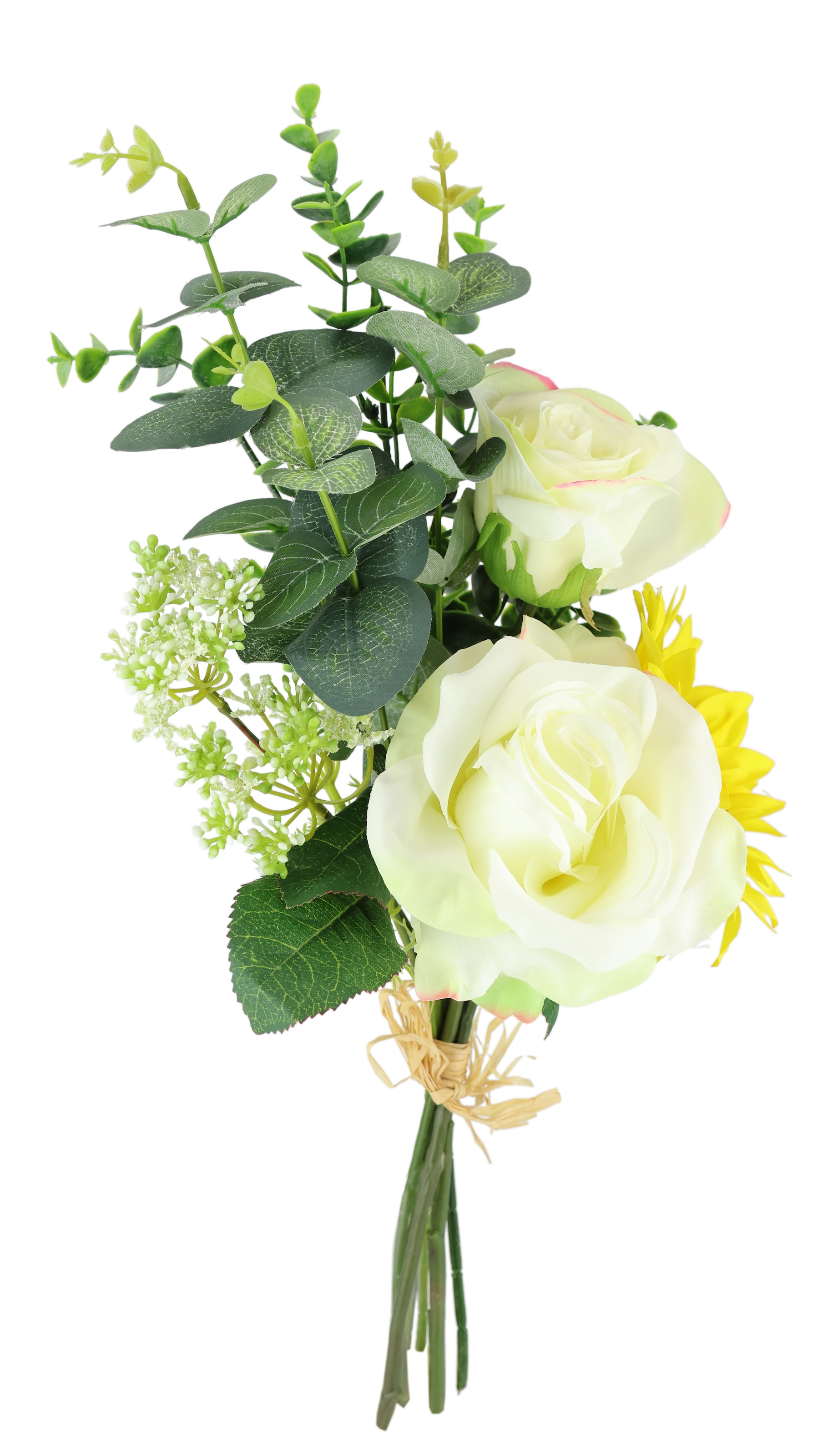 I.GE.A. Kunstblume »Bouquet Rosen/Sonnenblume«, Künstlicher Strauß Blume Blumenbouquet Blumenstrauß Rosenstrauß