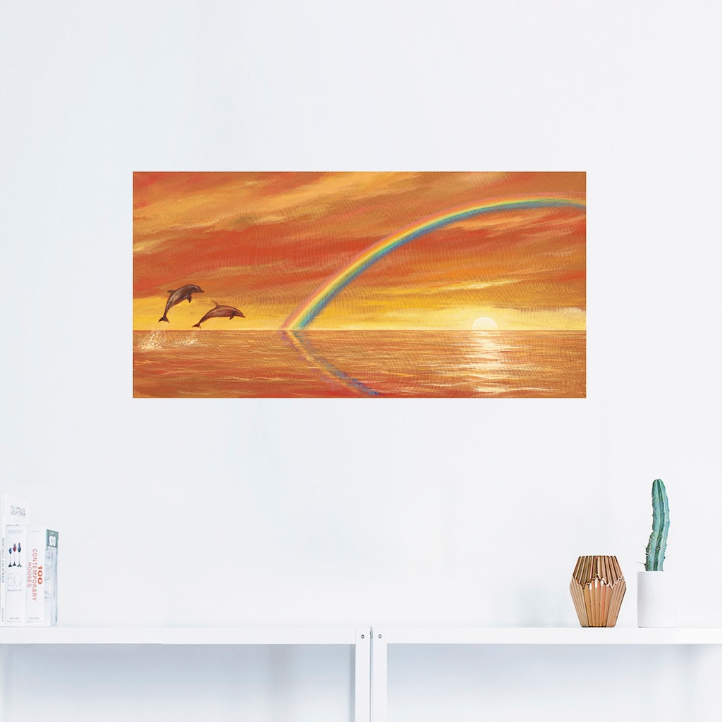 Artland Wandbild »Regenbogen über dem Meer«, Wassertiere, (1 St.), als Alubild, Outdoorbild, Leinwandbild, Wandaufkleber, versch. Größen