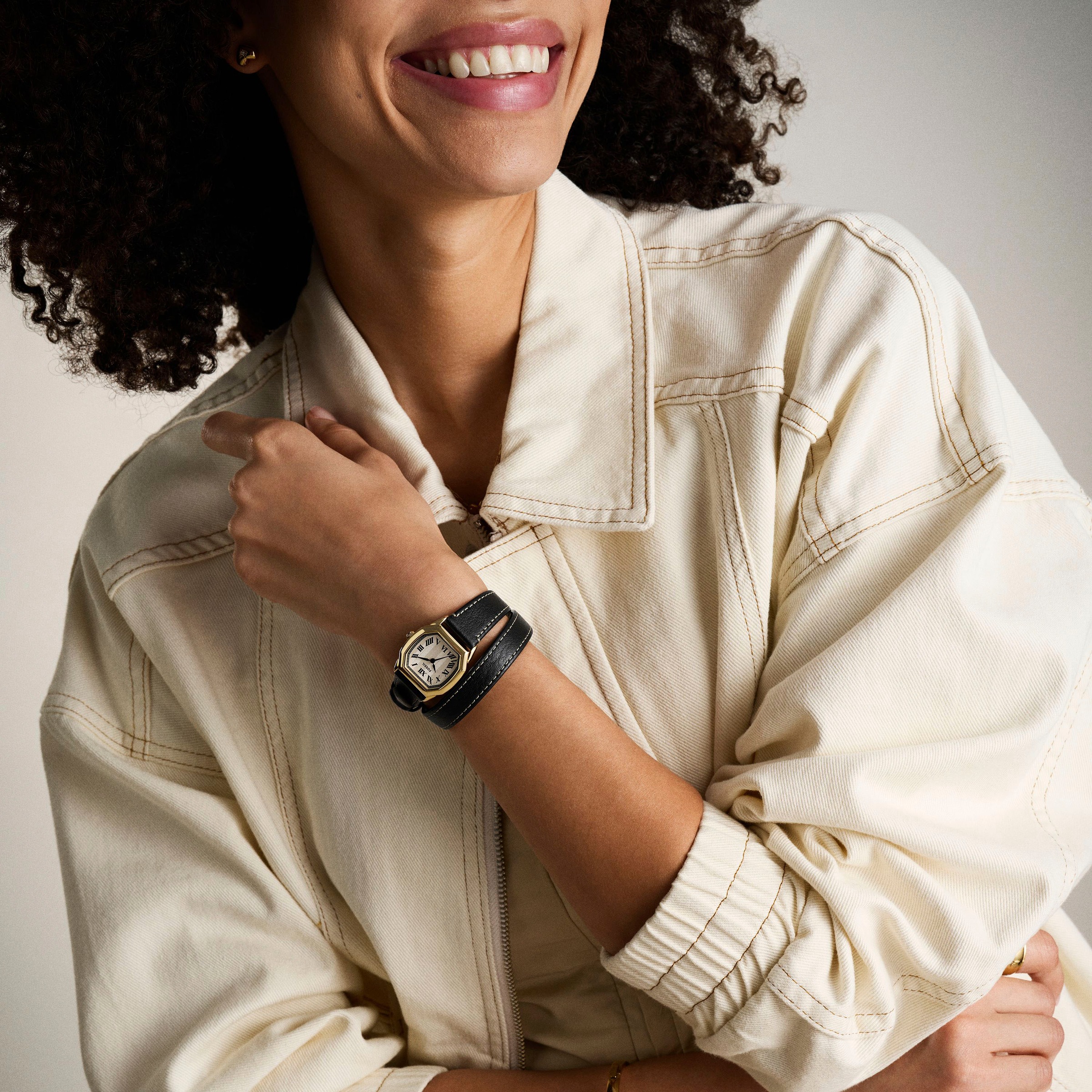 Fossil Quarzuhr »HARLOW«, Armbanduhr, Damenuhr, analog, Lederarmband zum Wickeln