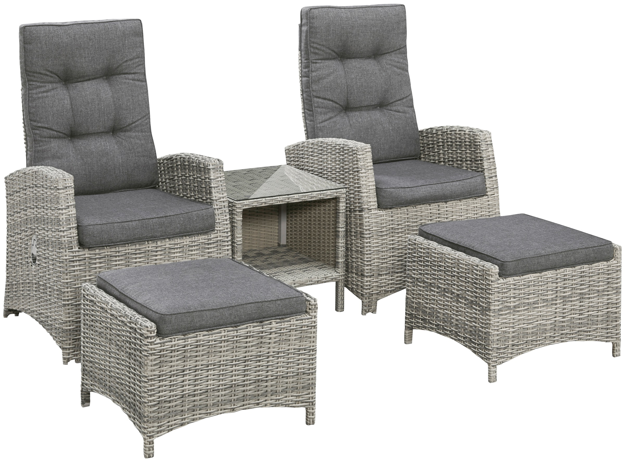 KONIFERA Balkonset "Monaco", (Set, 11 tlg., 2x Sessel, 2x Hocker, 1x Tisch günstig online kaufen