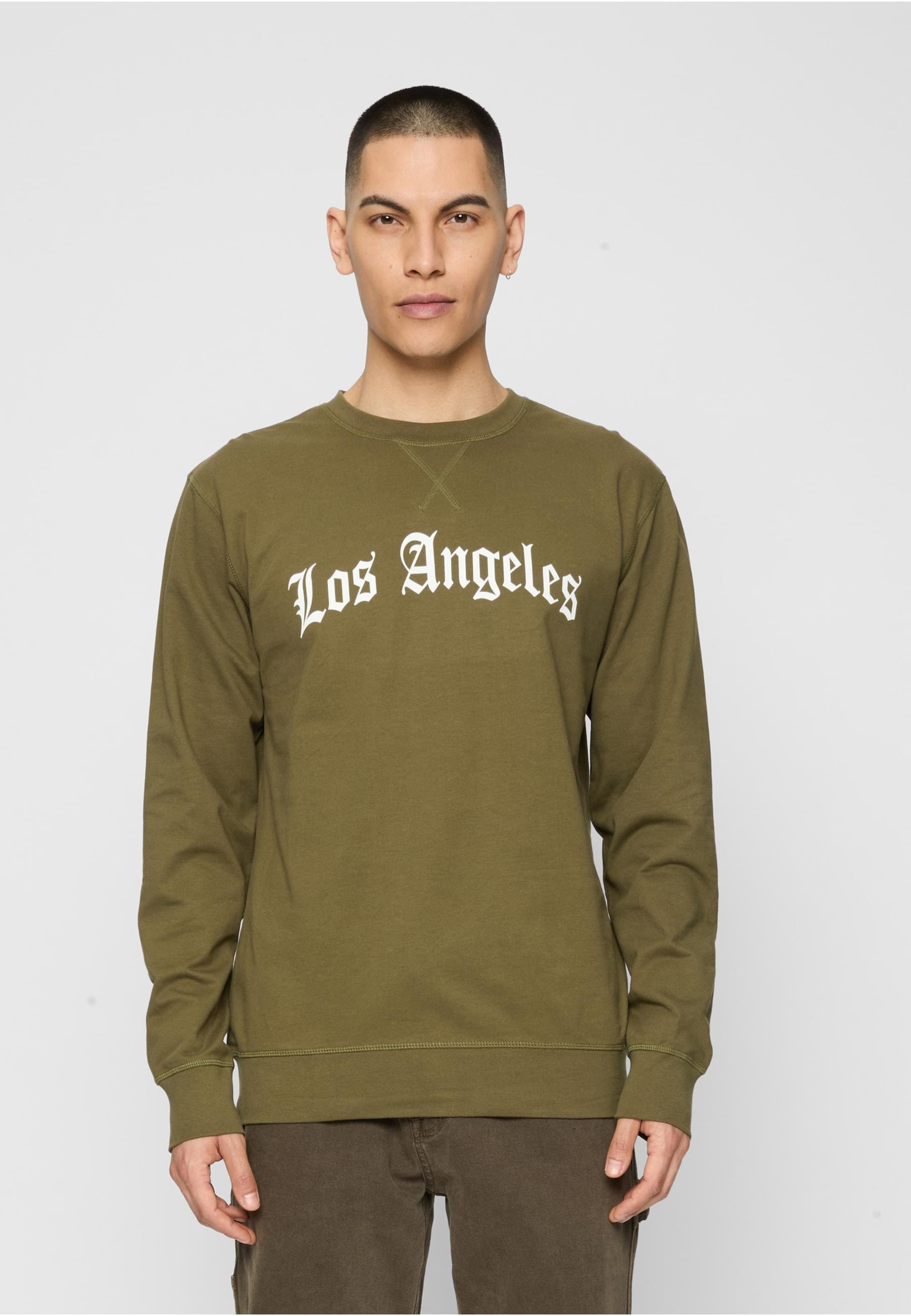 MisterTee Rundhalspullover »MisterTee Herren Los Angeles Wording Crewneck«, (1 tlg.)