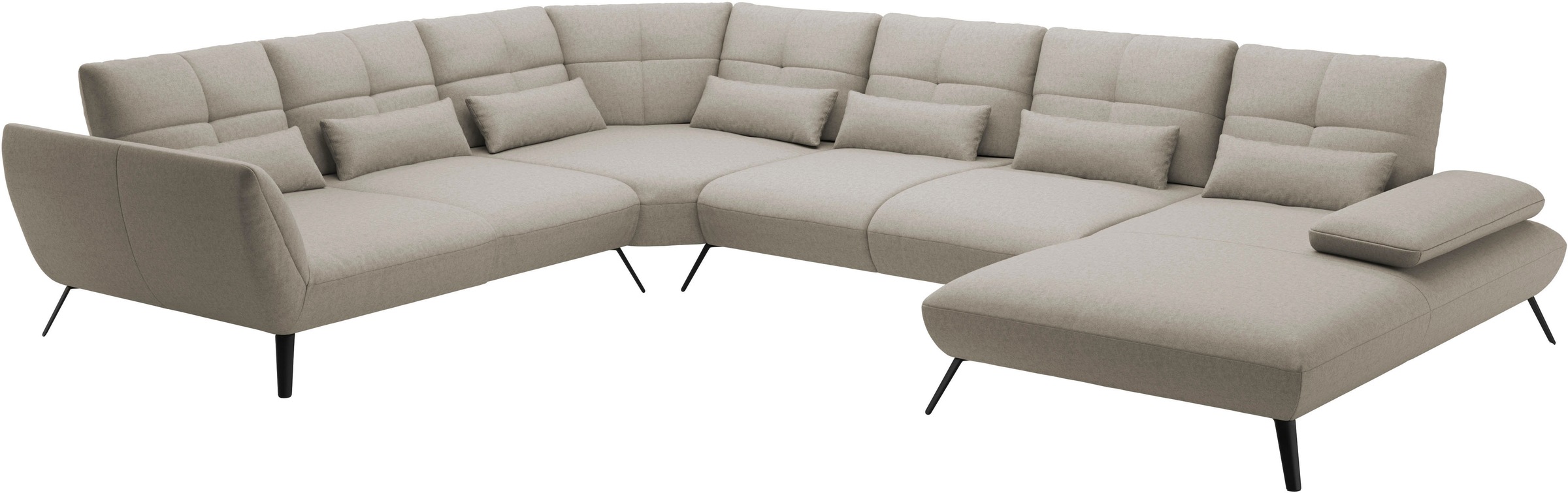 Places of Style Wohnlandschaft »Mikado U-Form«, inkl. Sitztiefenverstellung und Armteilverstellung