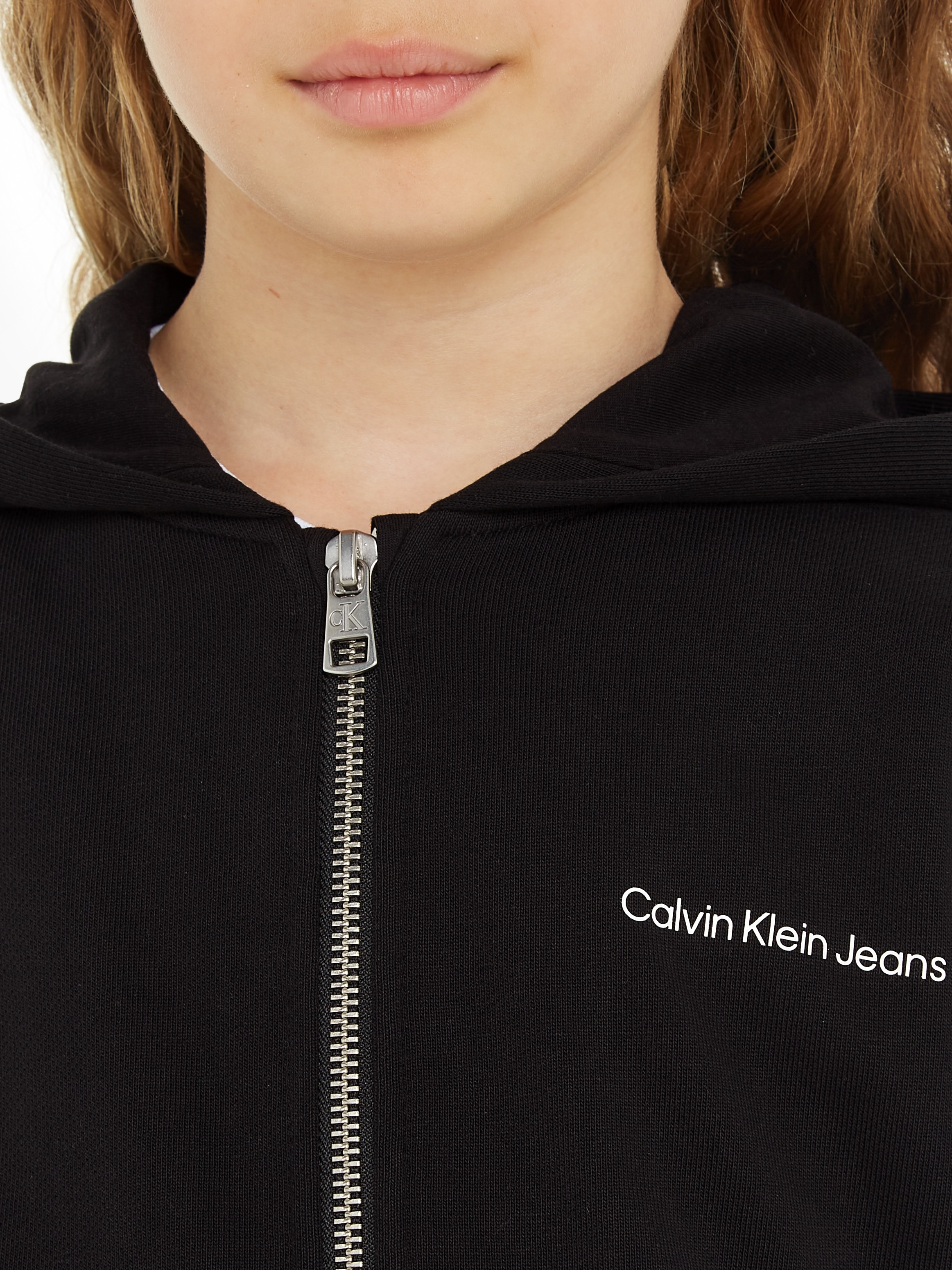 Calvin Klein Jeans Sweatshirt »INST. LOGO RELAXED ZIP-THROUGH«, für Kinder bis 16 Jahre