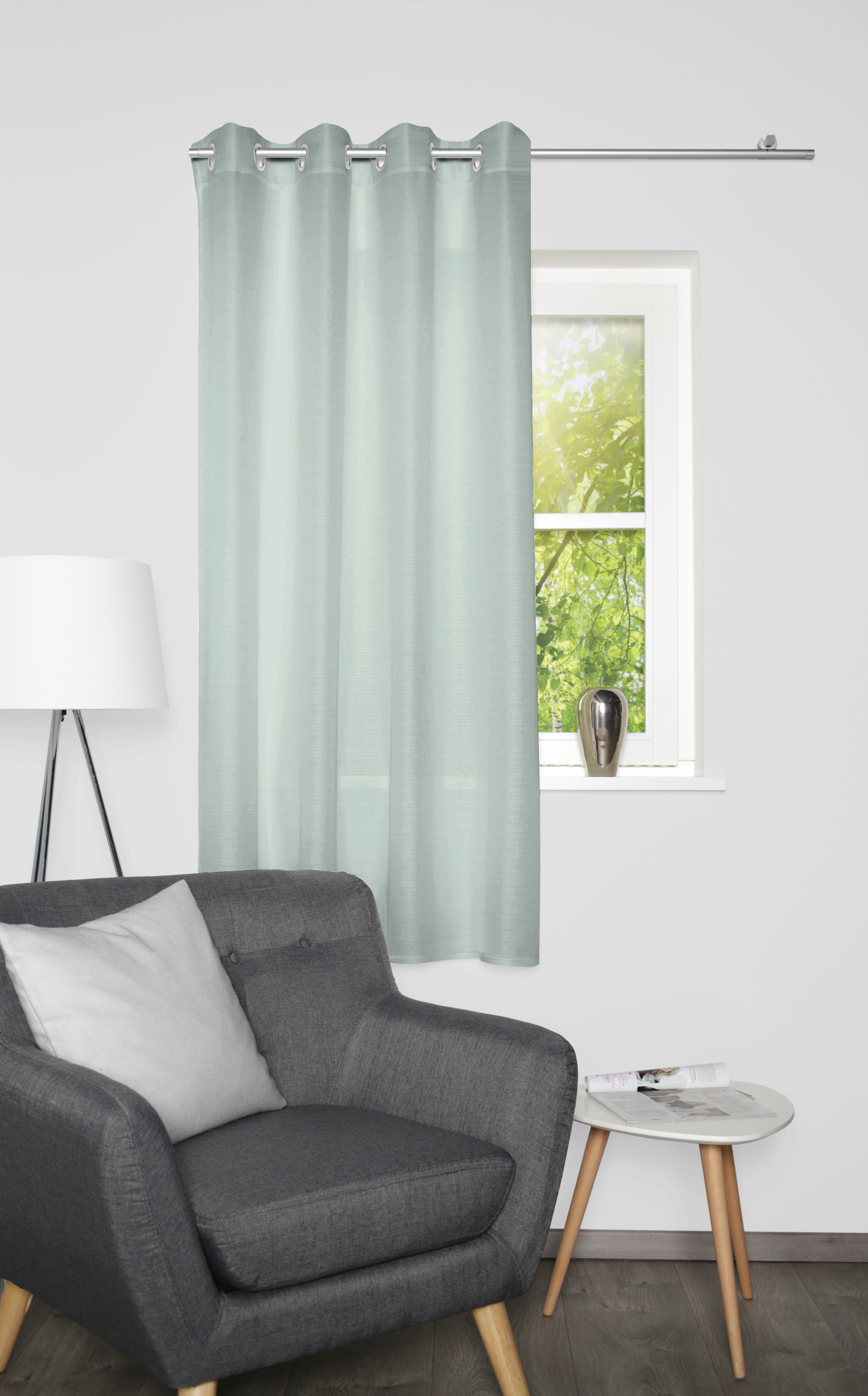 Home Basics Vorhang "BENOGA" Ösen 1 Stk. tlg. Ösenschal, Uni, Dekostruktur